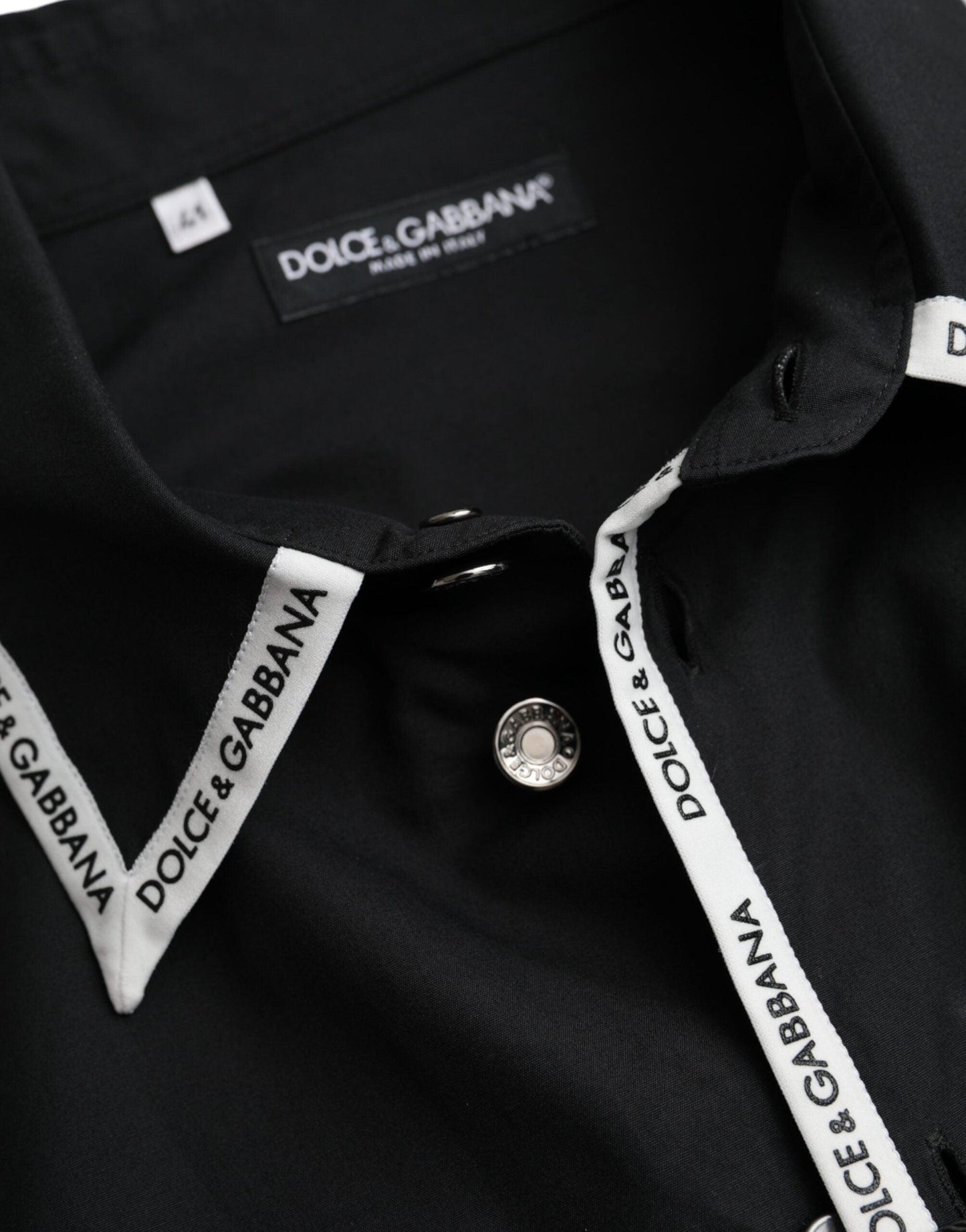 Dolce & Gabbana Black Collared Long Sleeve Cotton Casual Shirt - Arichezz.store