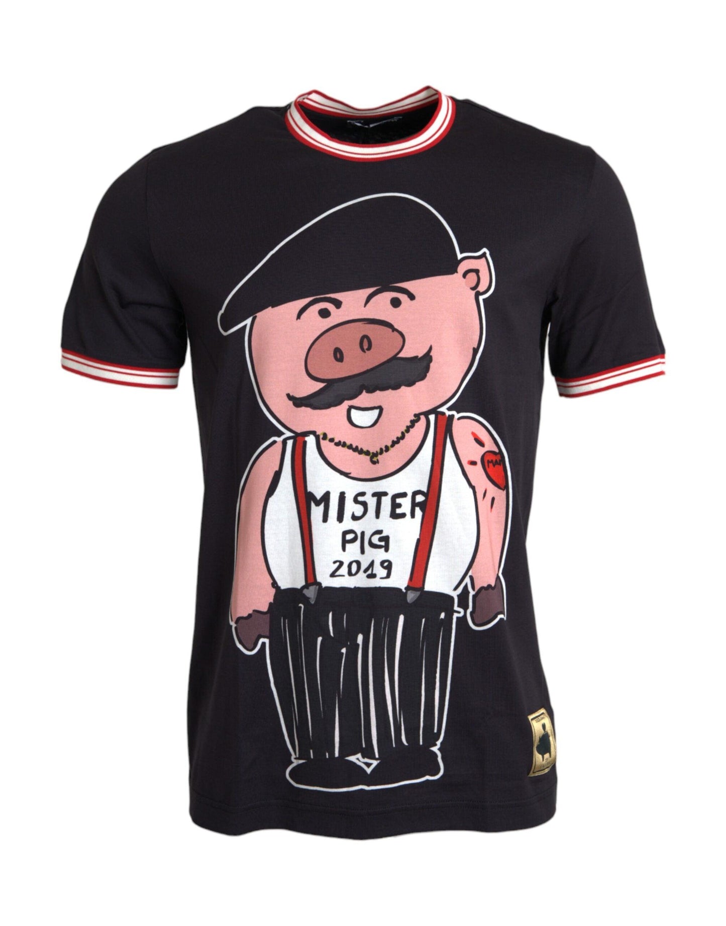 Dolce & Gabbana Black Cotton 2019 Year of the Pig T-shirt - Arichezz.store