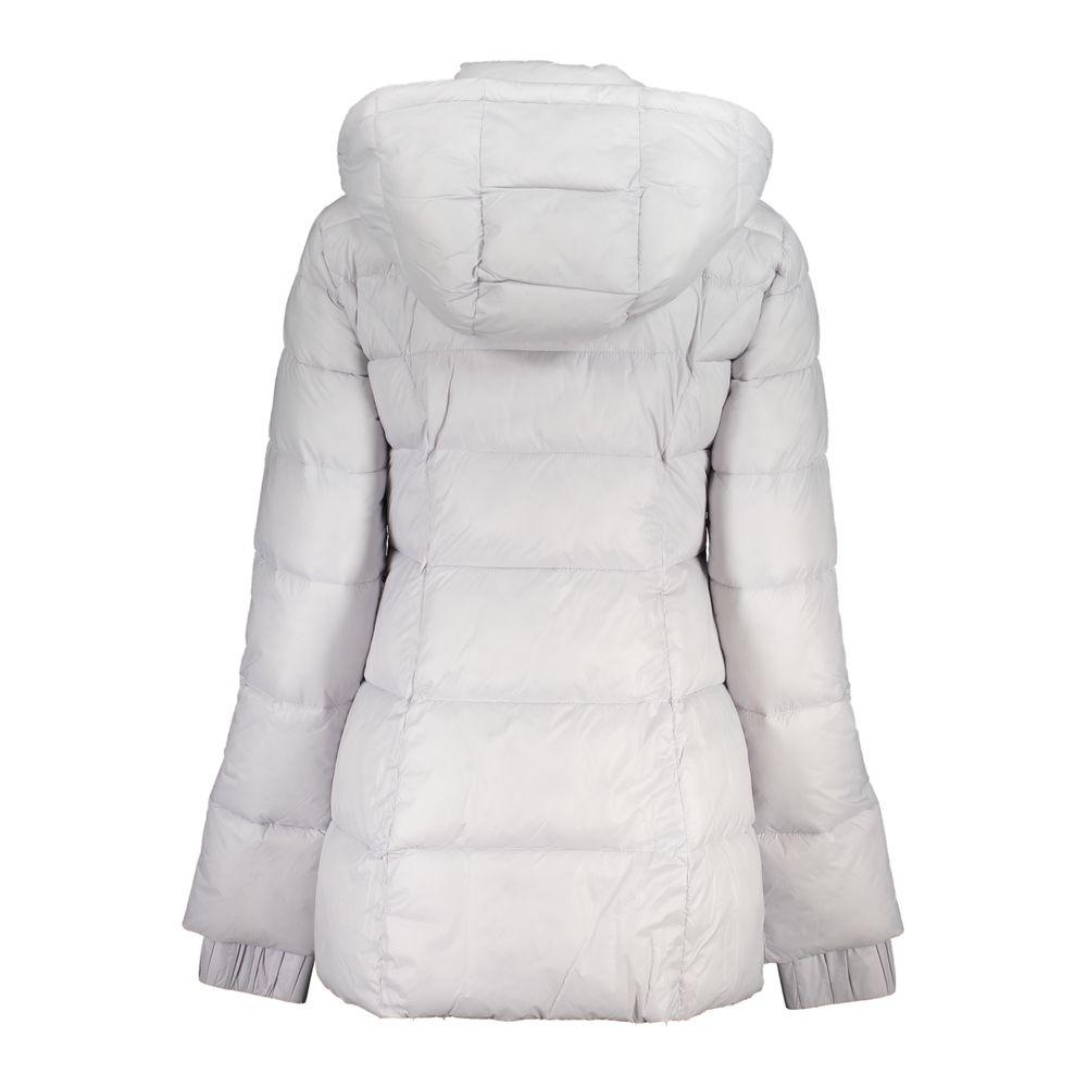 Patrizia Pepe Women's White Polyamide Jacket with Removable Hood - Arichezz.store