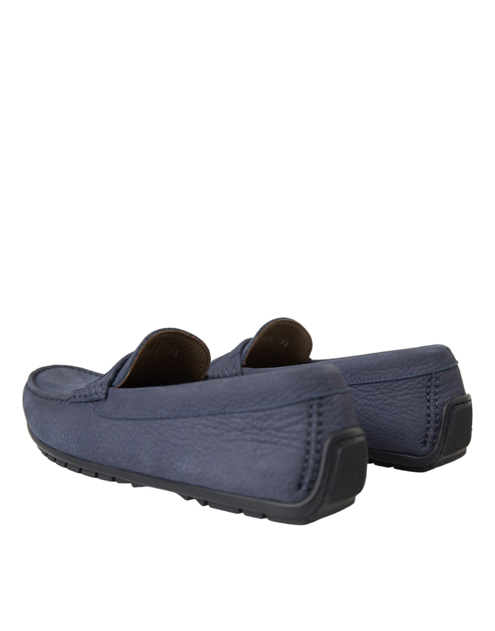 Dolce & Gabbana Blue Calf Leather Slip On Moccasin Shoes - Arichezz.store