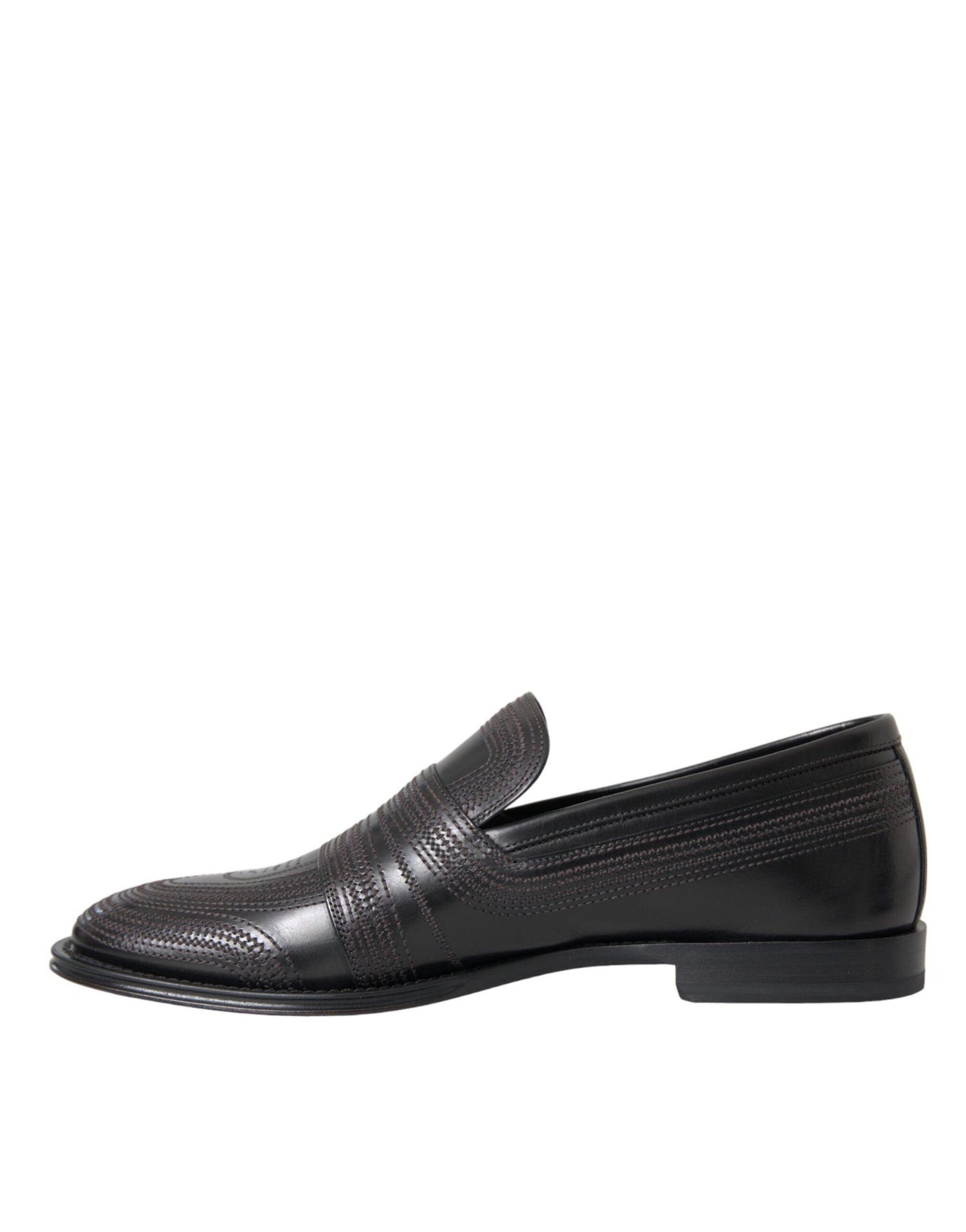 Dolce & Gabbana Black Brown Leather Loafer Men Dress Shoes - Arichezz.store