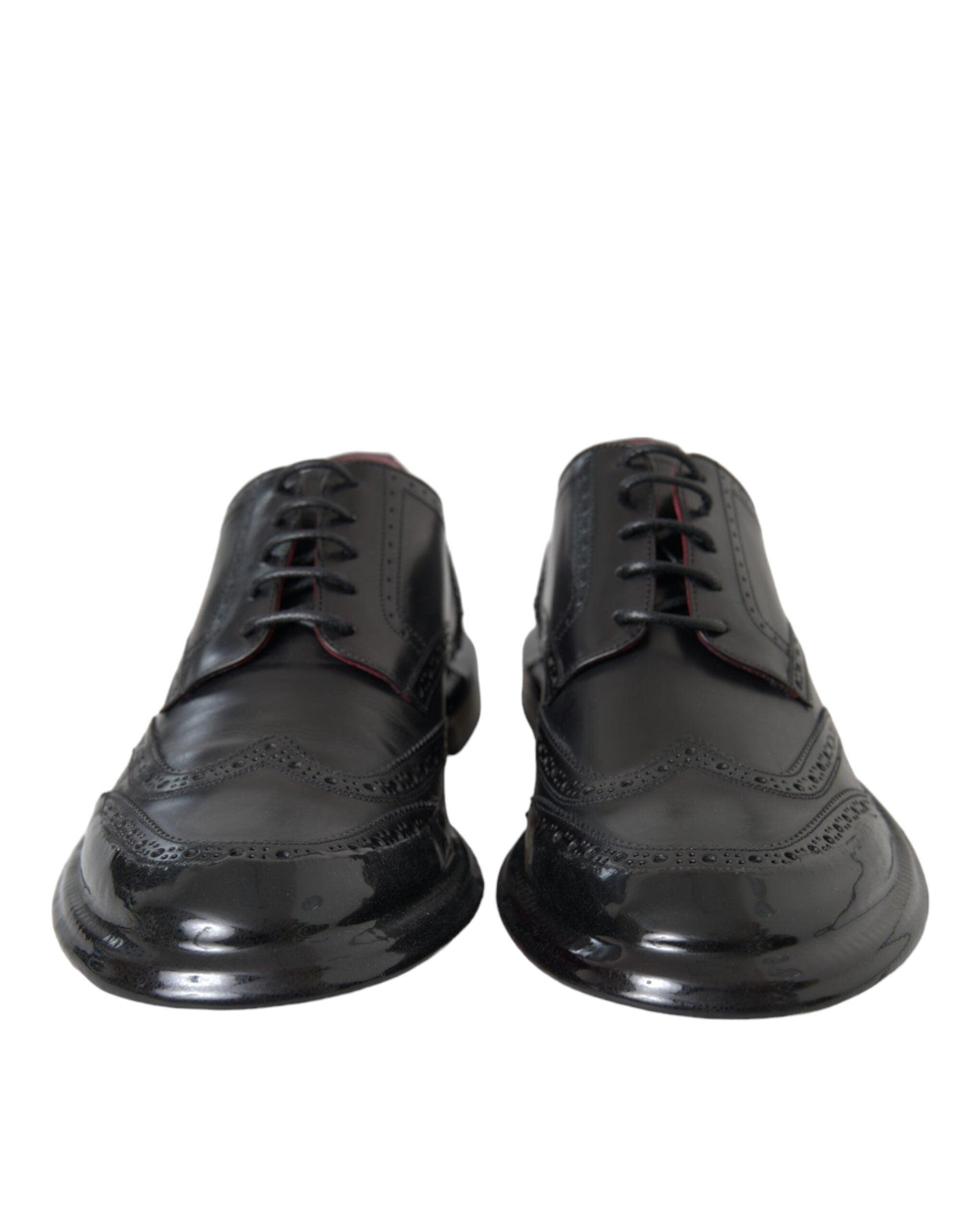 Dolce & Gabbana Black Leather Oxford Wingtip Formal Men Shoes - Arichezz.store