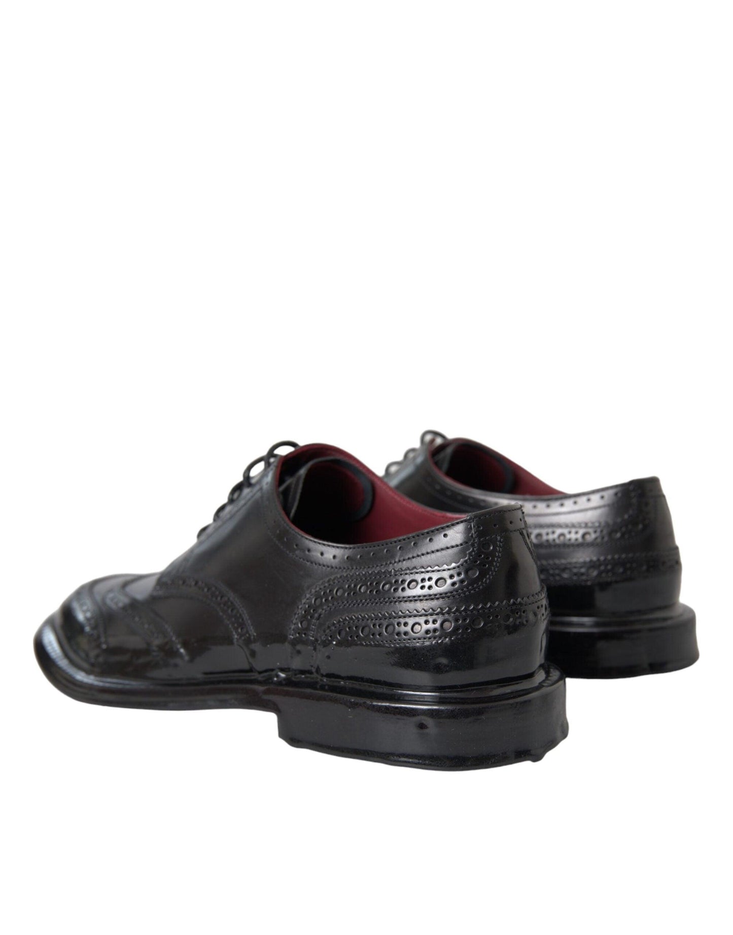 Dolce & Gabbana Black Leather Oxford Wingtip Formal Men Shoes - Arichezz.store