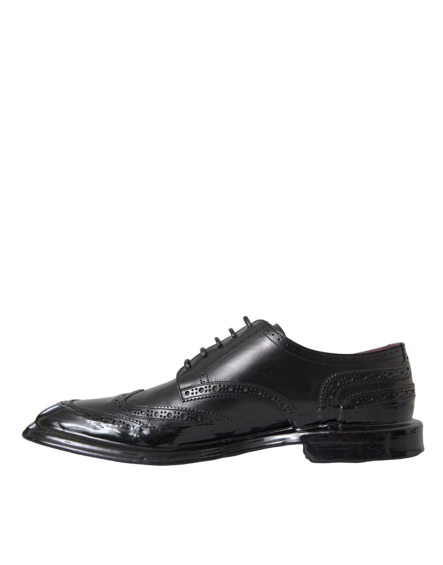 Dolce & Gabbana Black Leather Oxford Wingtip Formal Men Shoes - Arichezz.store