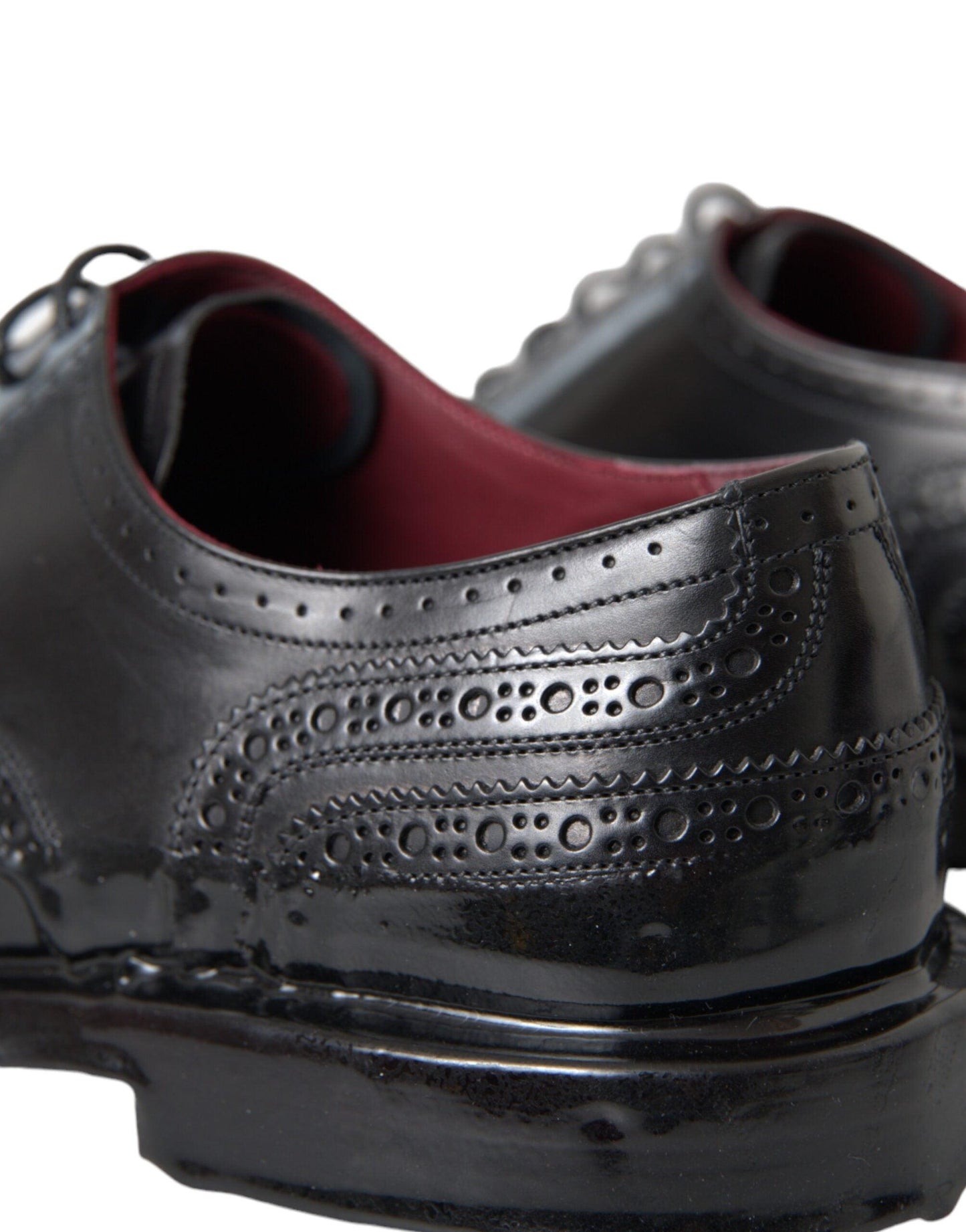 Dolce & Gabbana Black Leather Oxford Wingtip Formal Men Shoes - Arichezz.store