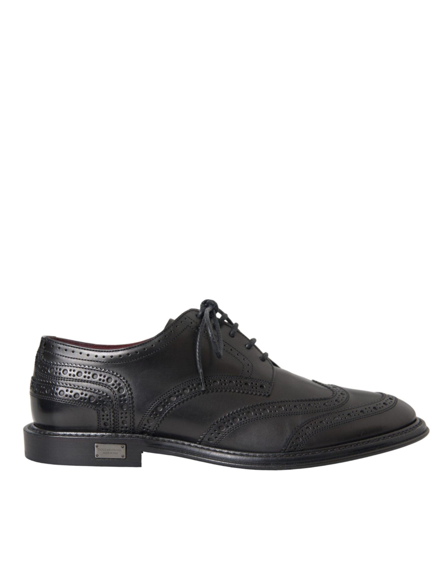 Dolce & Gabbana Black Leather Oxford Wingtip Formal Men Shoes - Arichezz.store