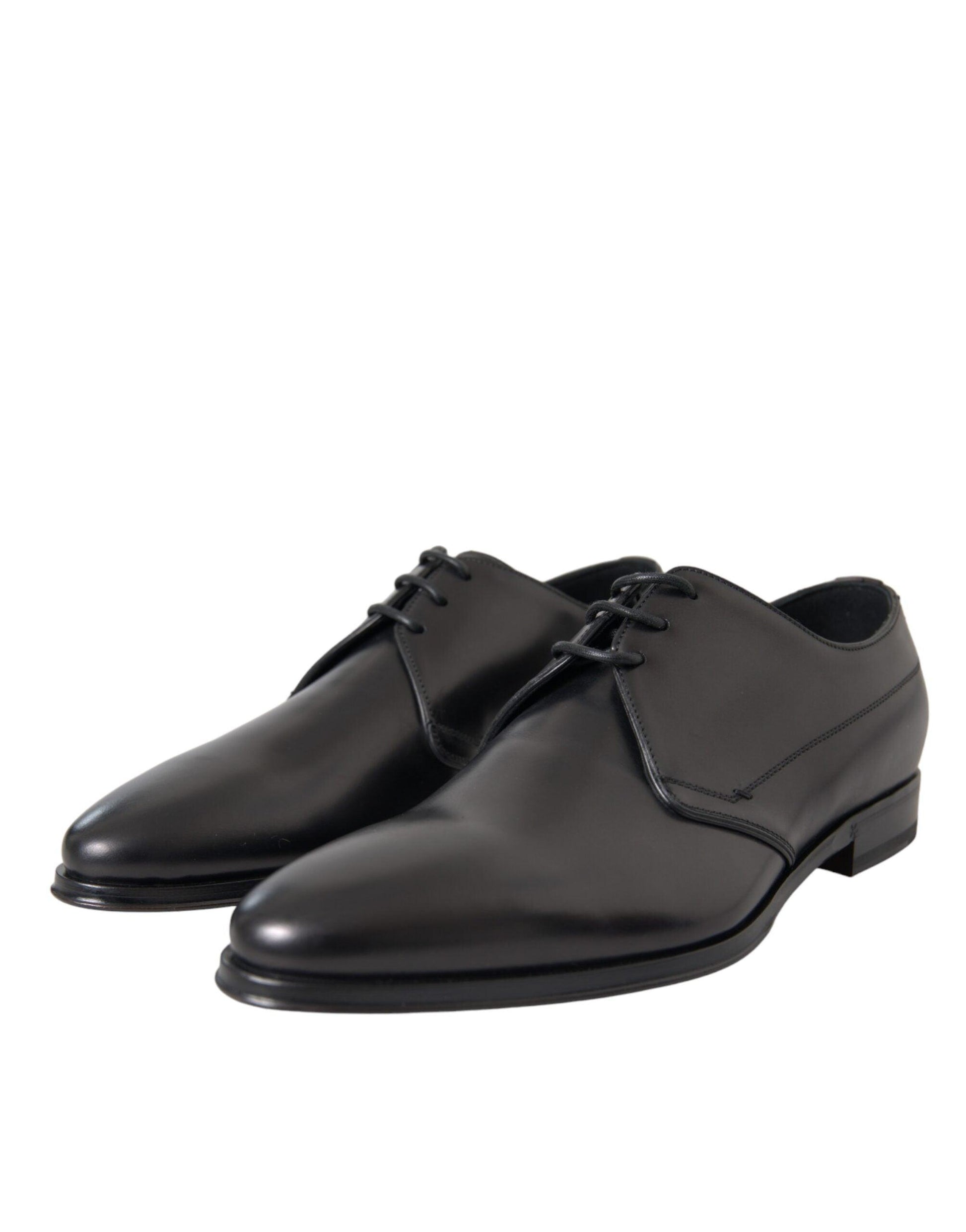 Dolce & Gabbana Black Leather Derby Formal Dress Men Shoes - Arichezz.store