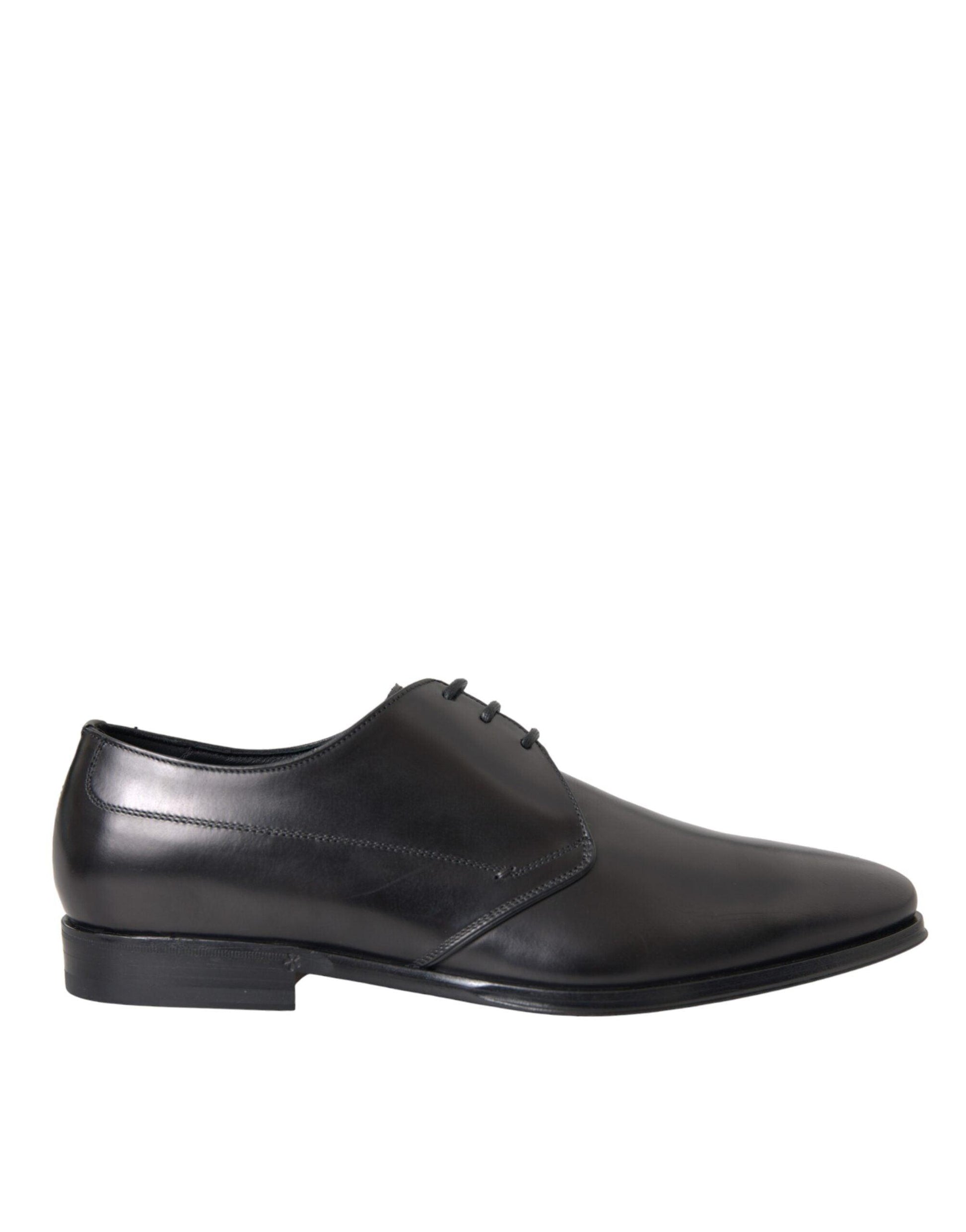 Dolce & Gabbana Black Leather Derby Formal Dress Men Shoes - Arichezz.store