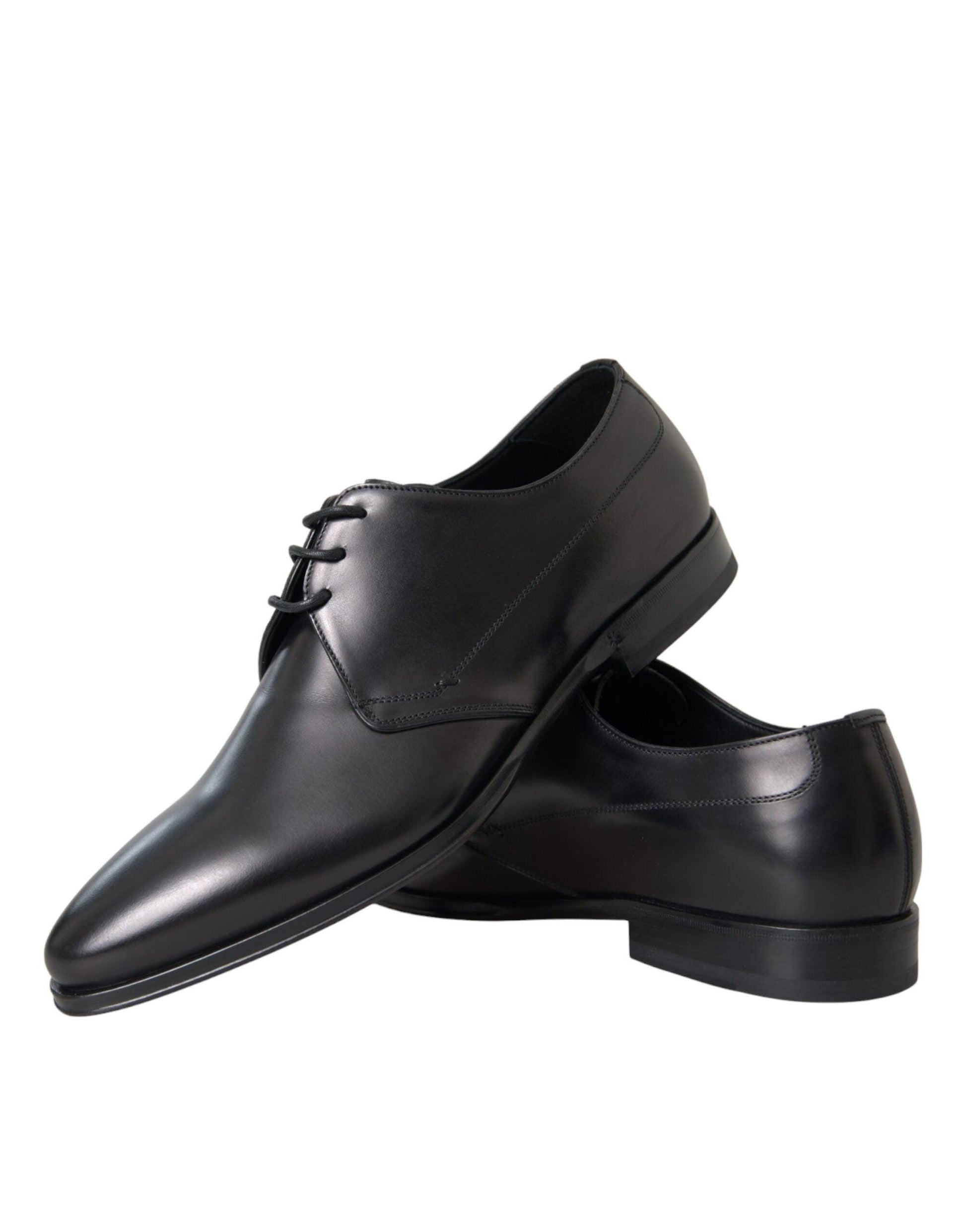 Dolce & Gabbana Black Leather Derby Formal Dress Men Shoes - Arichezz.store