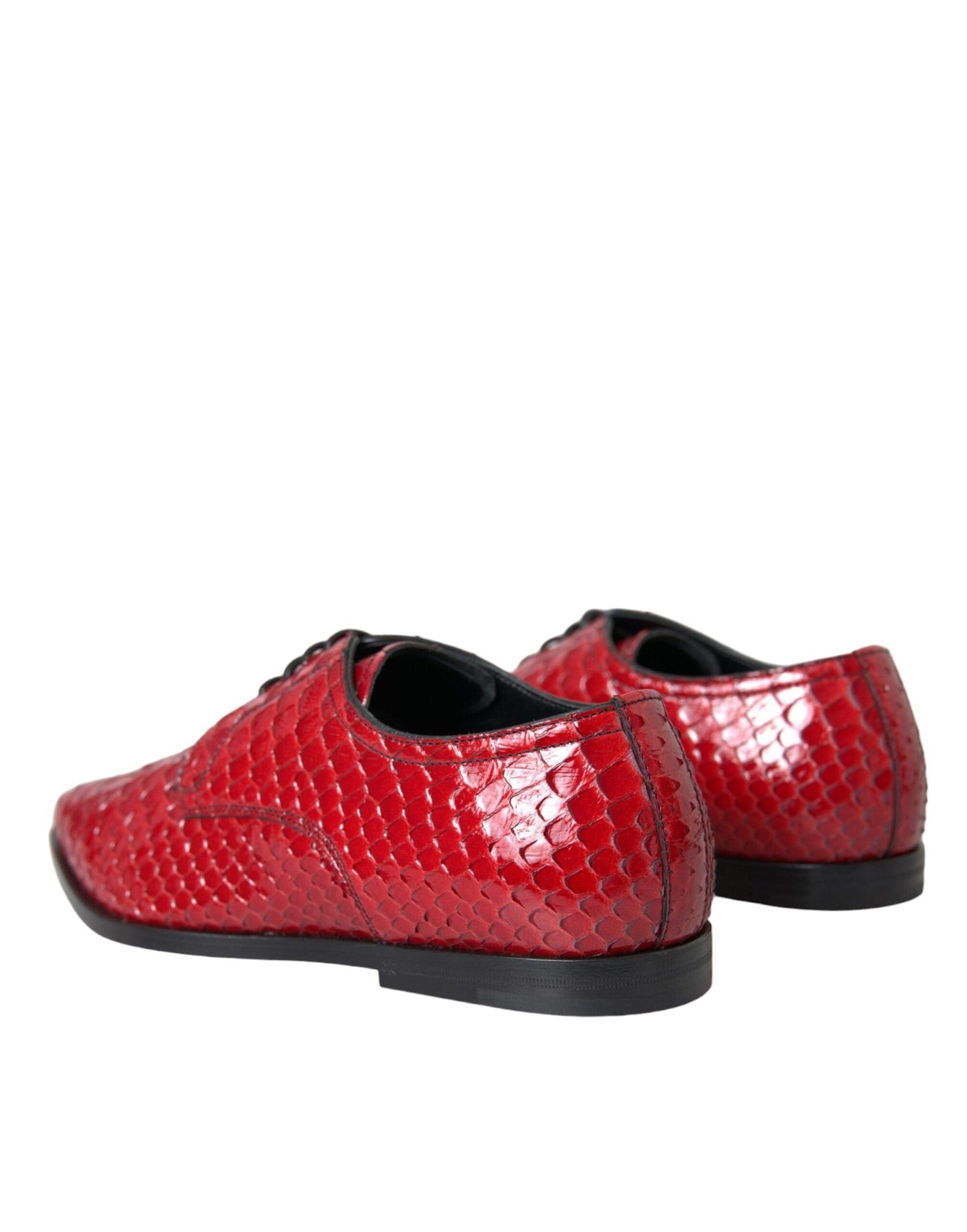 Dolce & Gabbana Red Textured Varnished Derby Men Formal Shoes - Arichezz.store