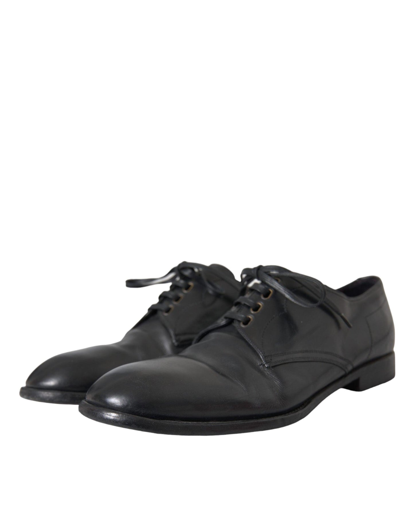 Dolce & Gabbana Black Leather Derby Formal Dress Men Shoes - Arichezz.store