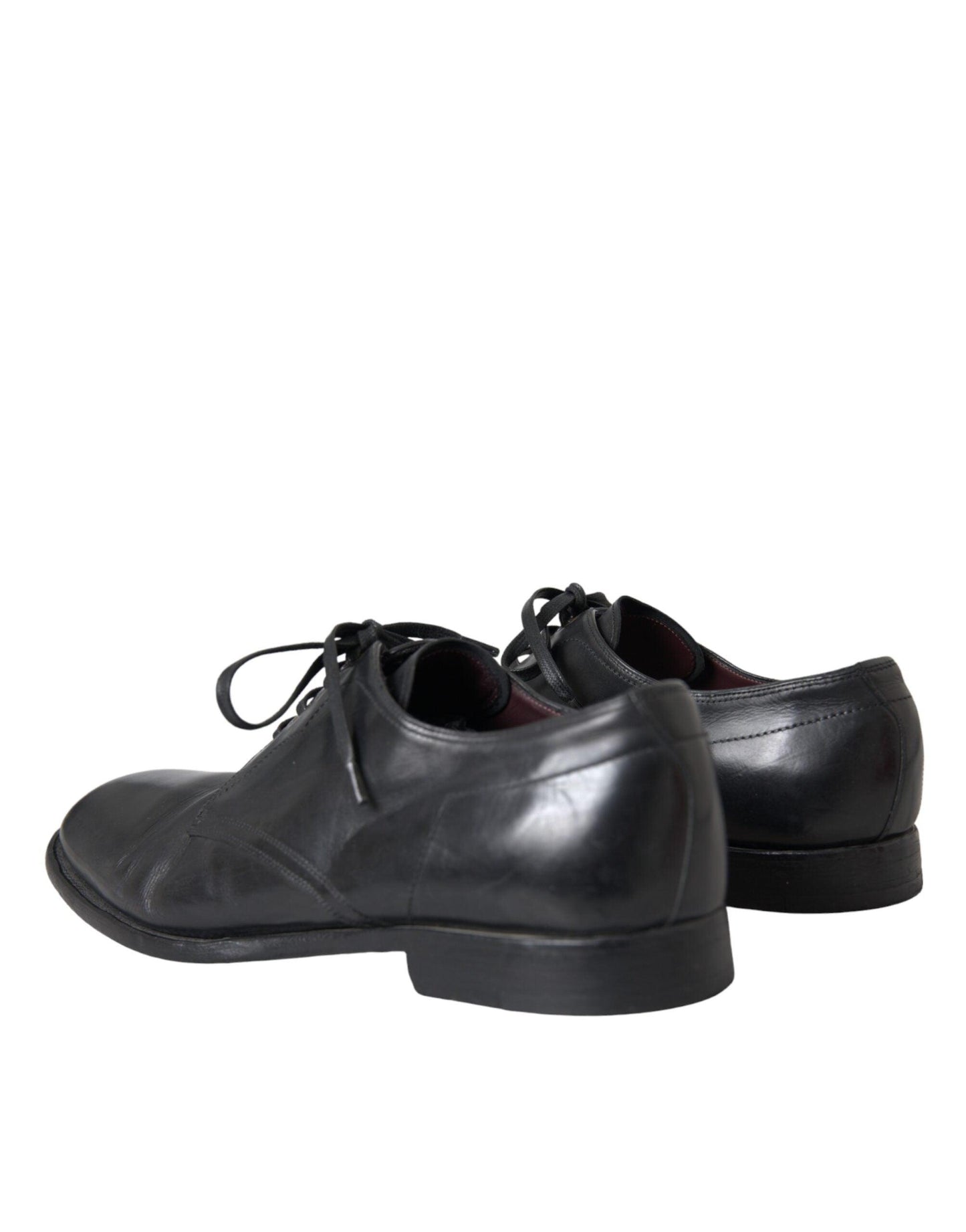 Dolce & Gabbana Black Leather Derby Formal Dress Men Shoes - Arichezz.store