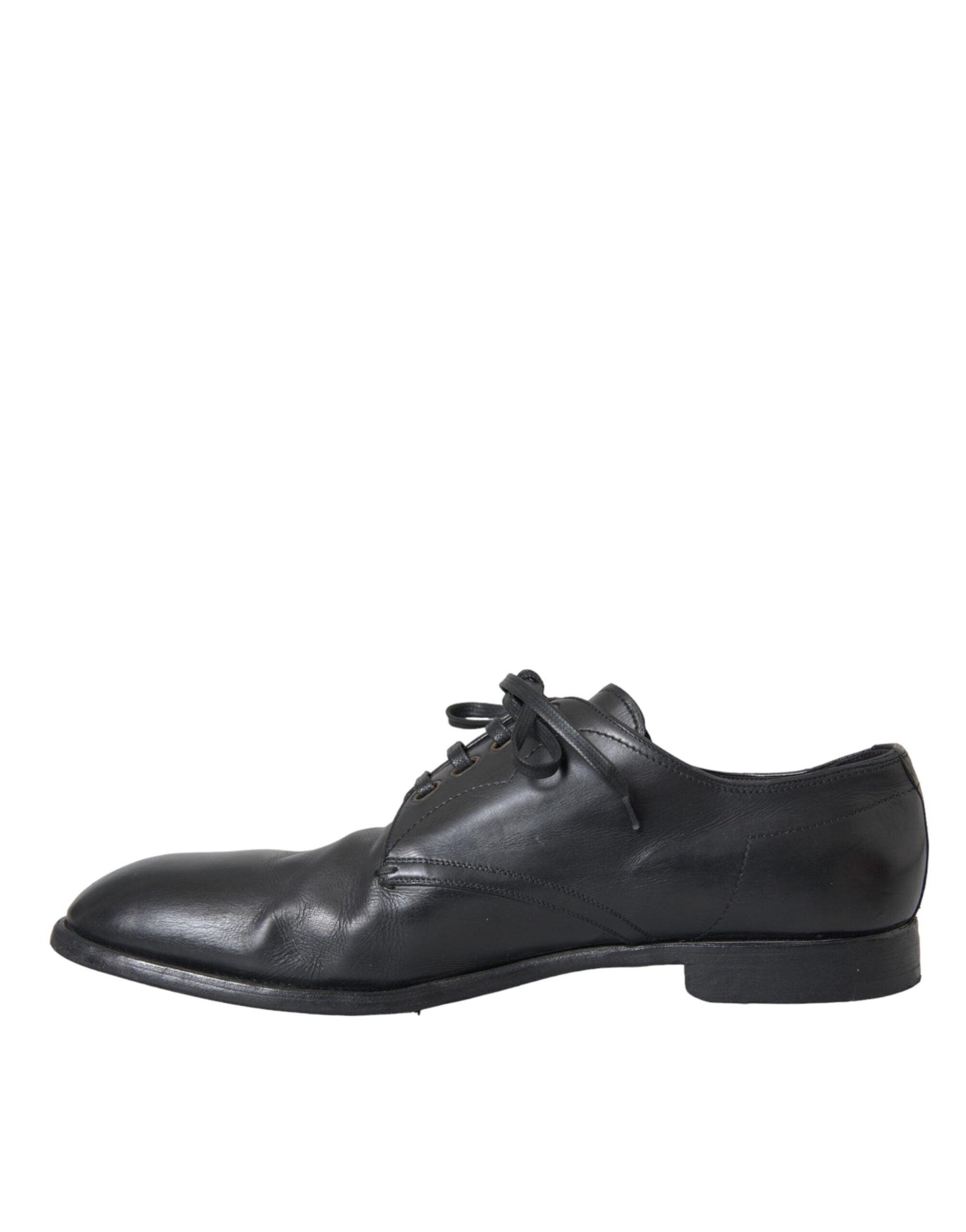 Dolce & Gabbana Black Leather Derby Formal Dress Men Shoes - Arichezz.store