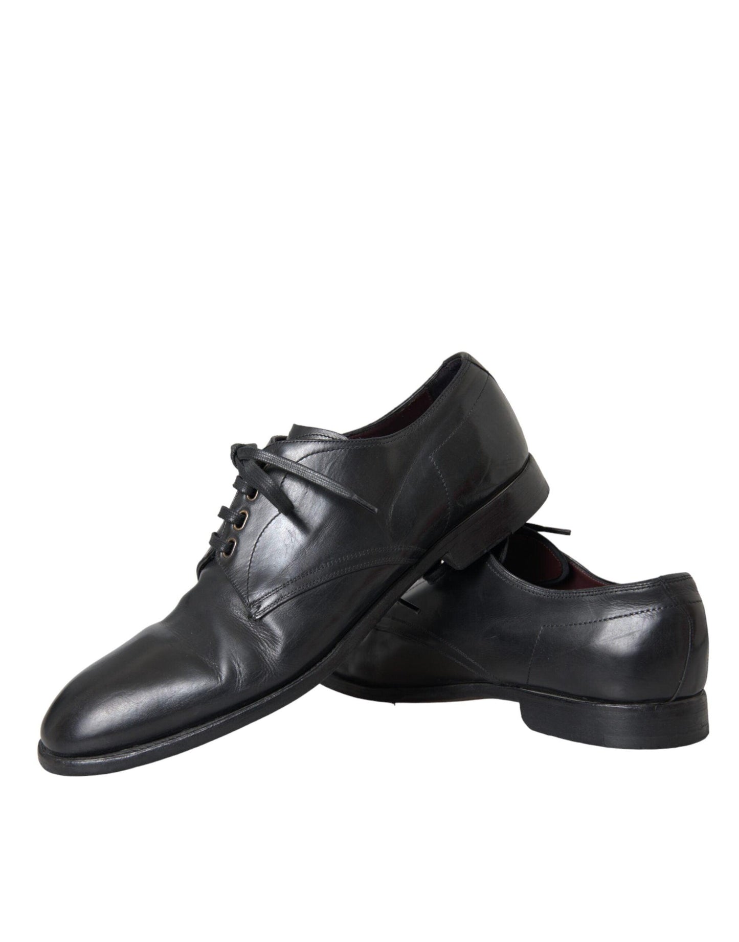 Dolce & Gabbana Black Leather Derby Formal Dress Men Shoes - Arichezz.store