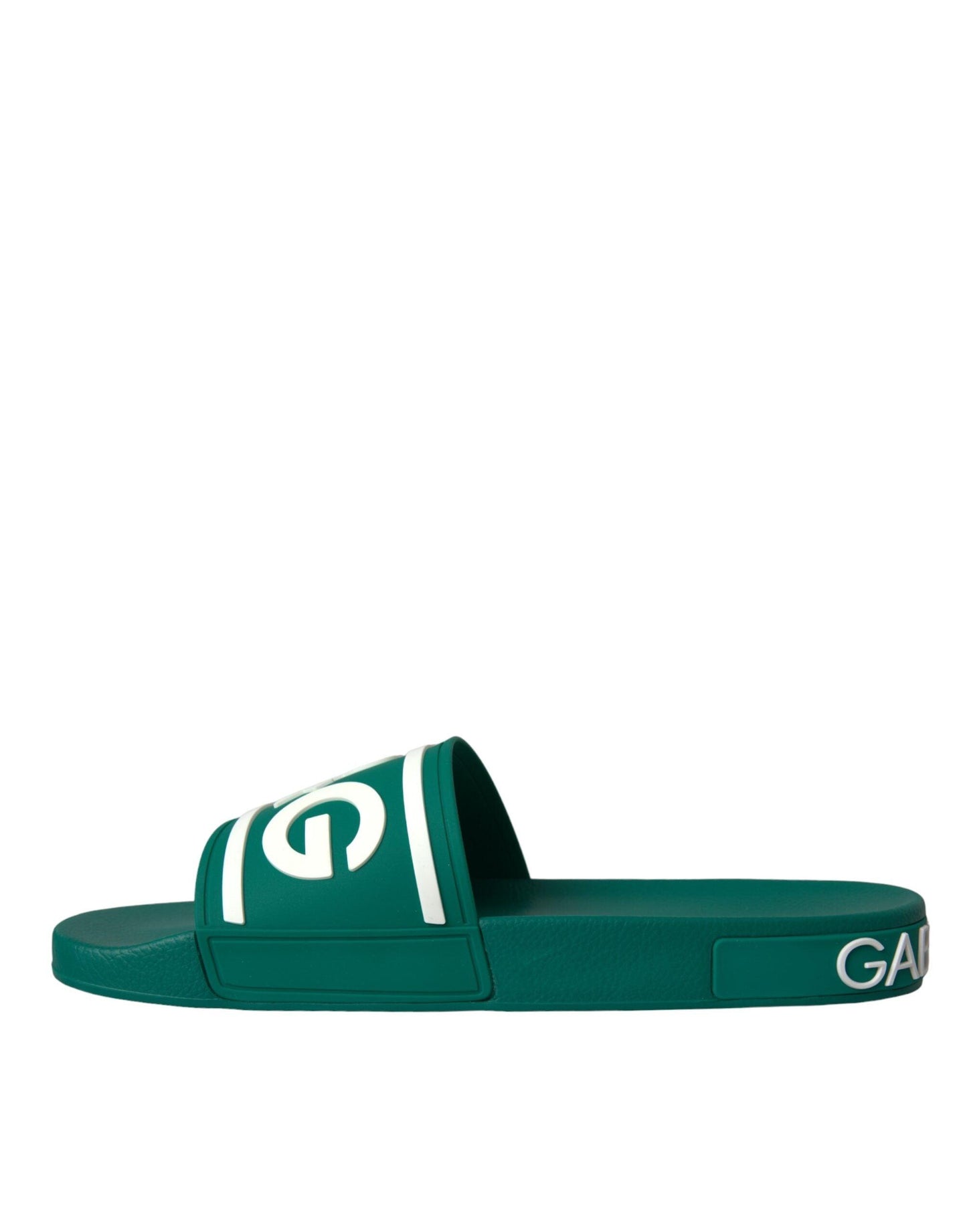 Dolce & Gabbana Green White Sandals Rubber Beachwear Shoes - Arichezz.store