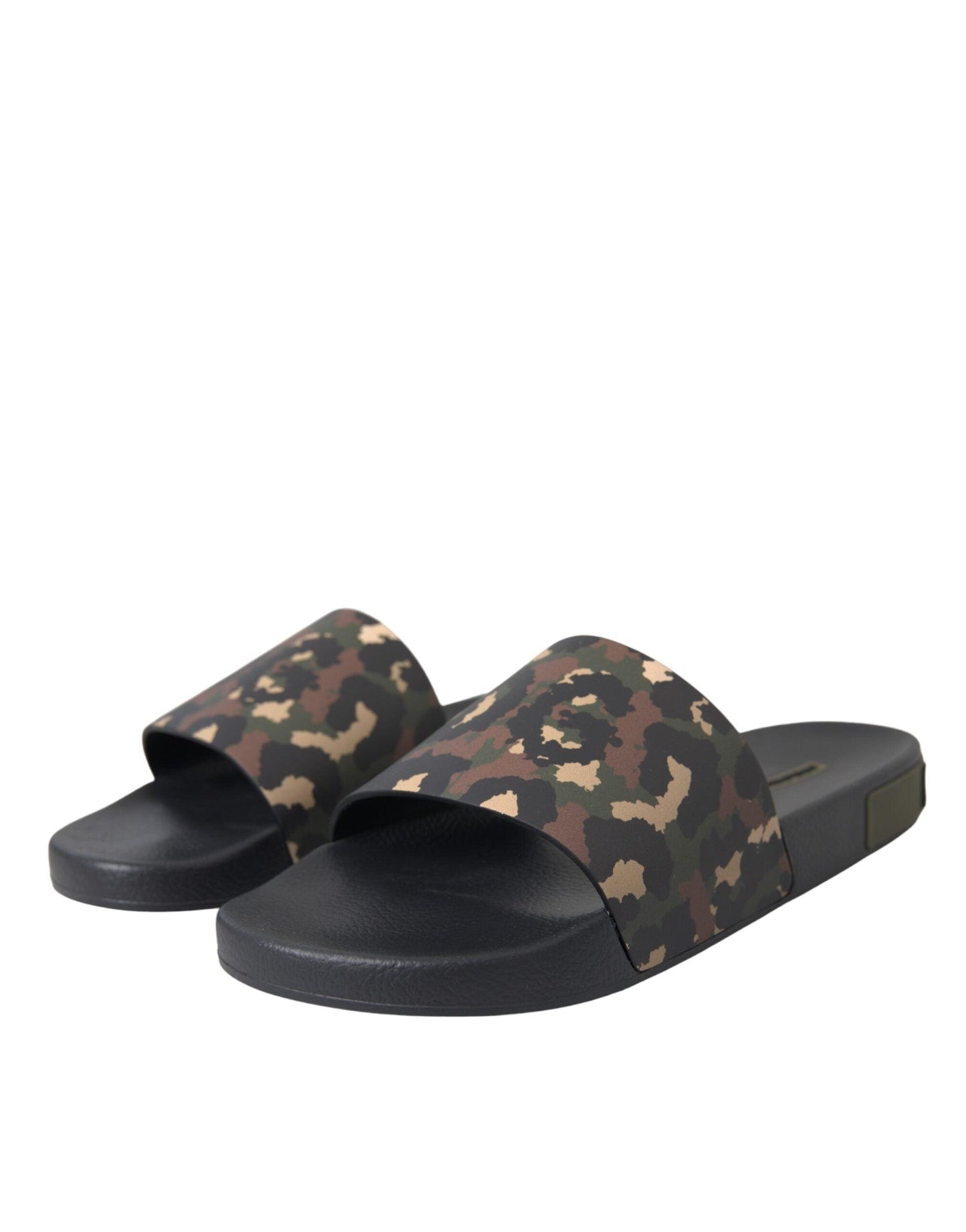 Dolce & Gabbana Multicolor Camouflage Leather Beachwear Men Shoes - Arichezz.store