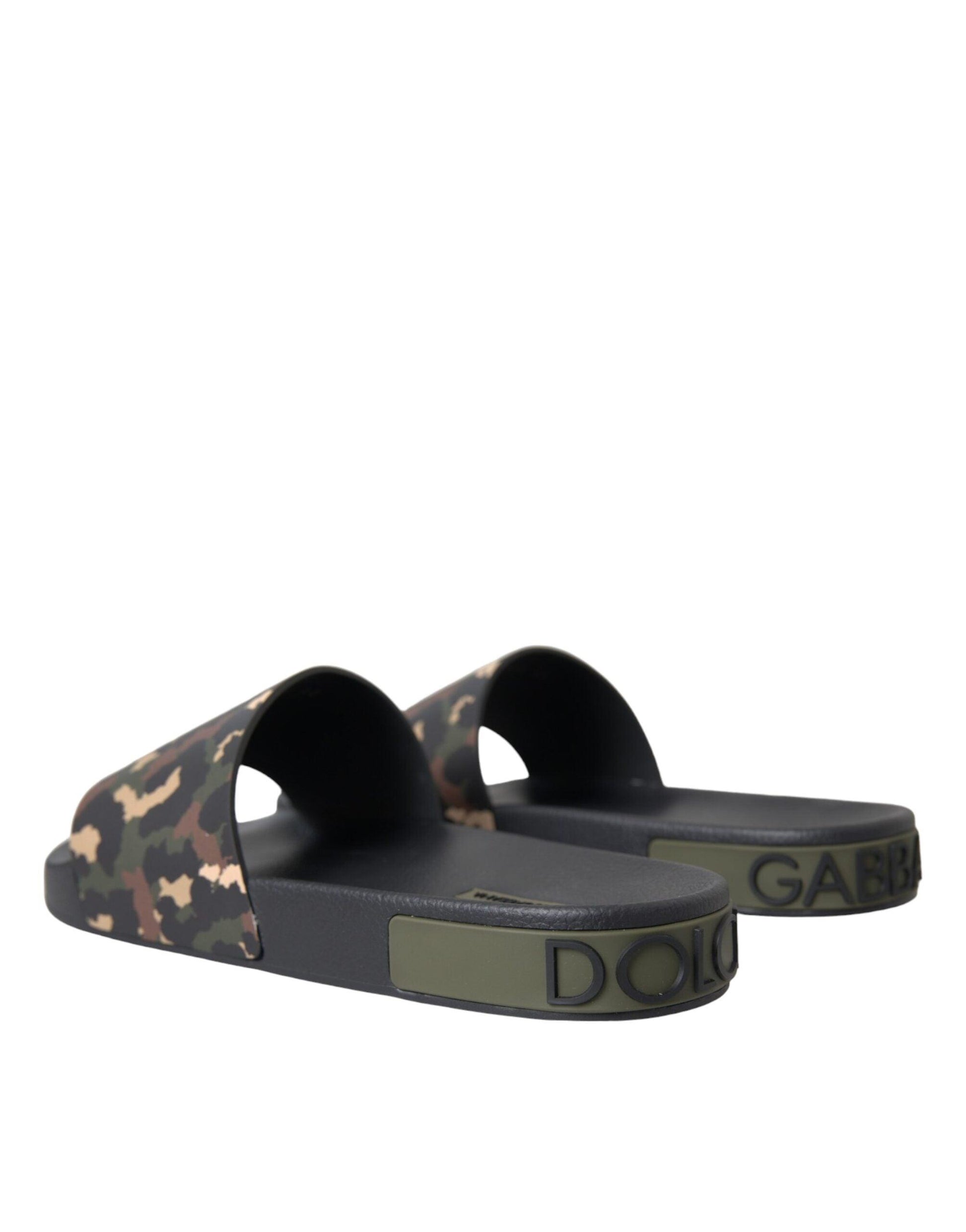 Dolce & Gabbana Multicolor Camouflage Leather Beachwear Men Shoes - Arichezz.store