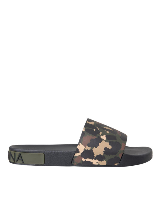 Dolce & Gabbana Multicolor Camouflage Leather Beachwear Men Shoes - Arichezz.store