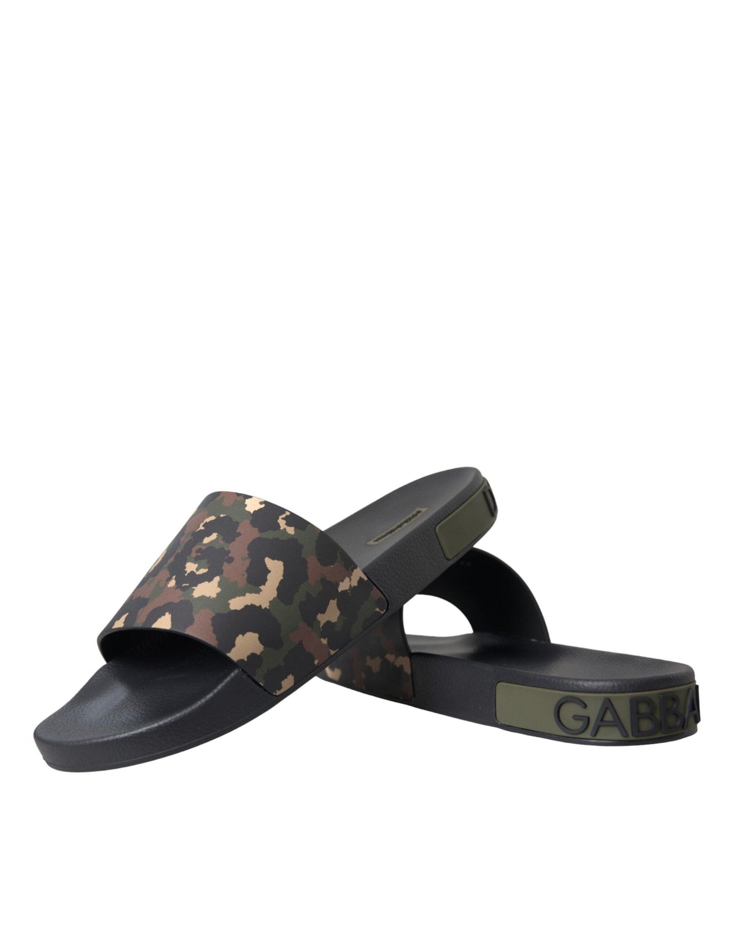 Dolce & Gabbana Multicolor Camouflage Leather Beachwear Men Shoes - Arichezz.store