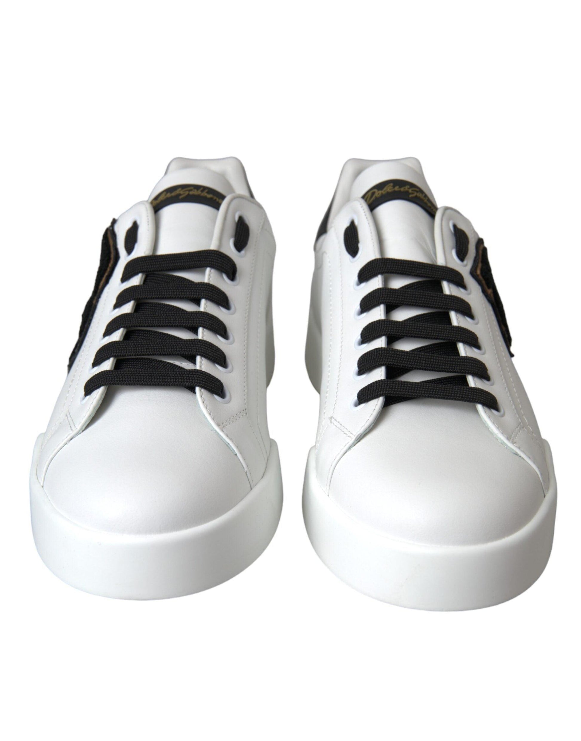 Dolce & Gabbana White Leather DG Logo Casual Low Top Sneakers Shoes - Arichezz.store