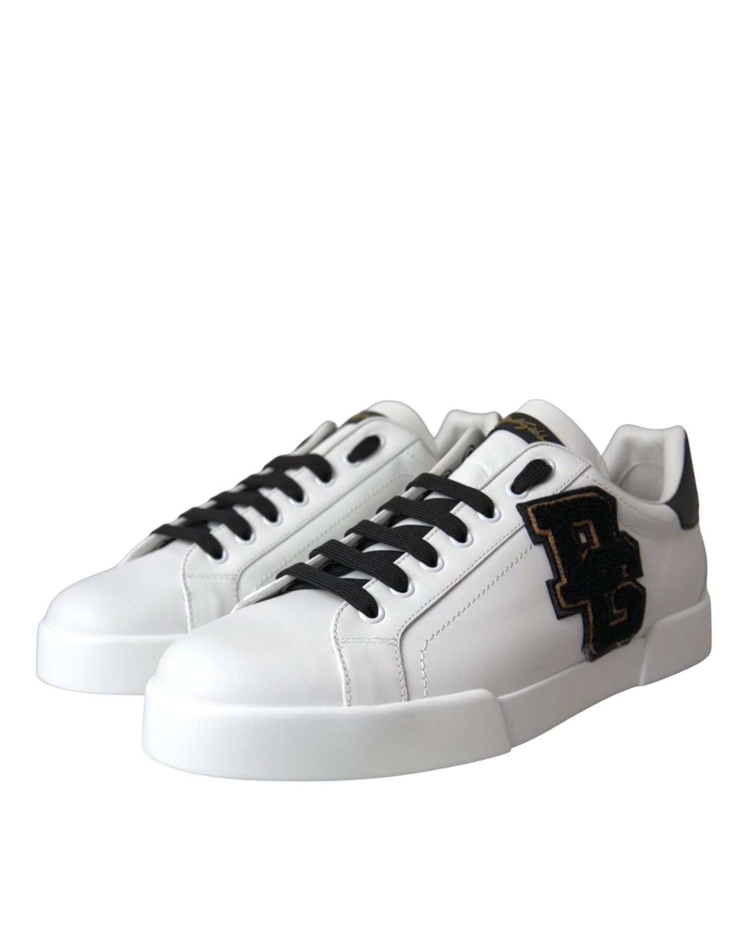 Dolce & Gabbana White Leather DG Logo Casual Low Top Sneakers Shoes - Arichezz.store