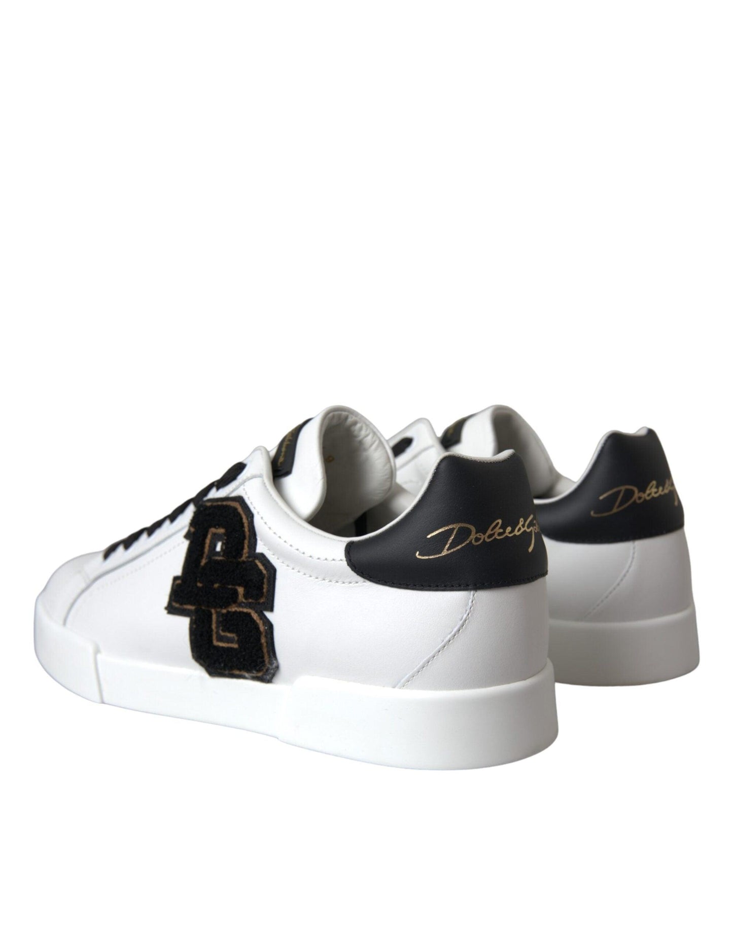 Dolce & Gabbana White Leather DG Logo Casual Low Top Sneakers Shoes - Arichezz.store