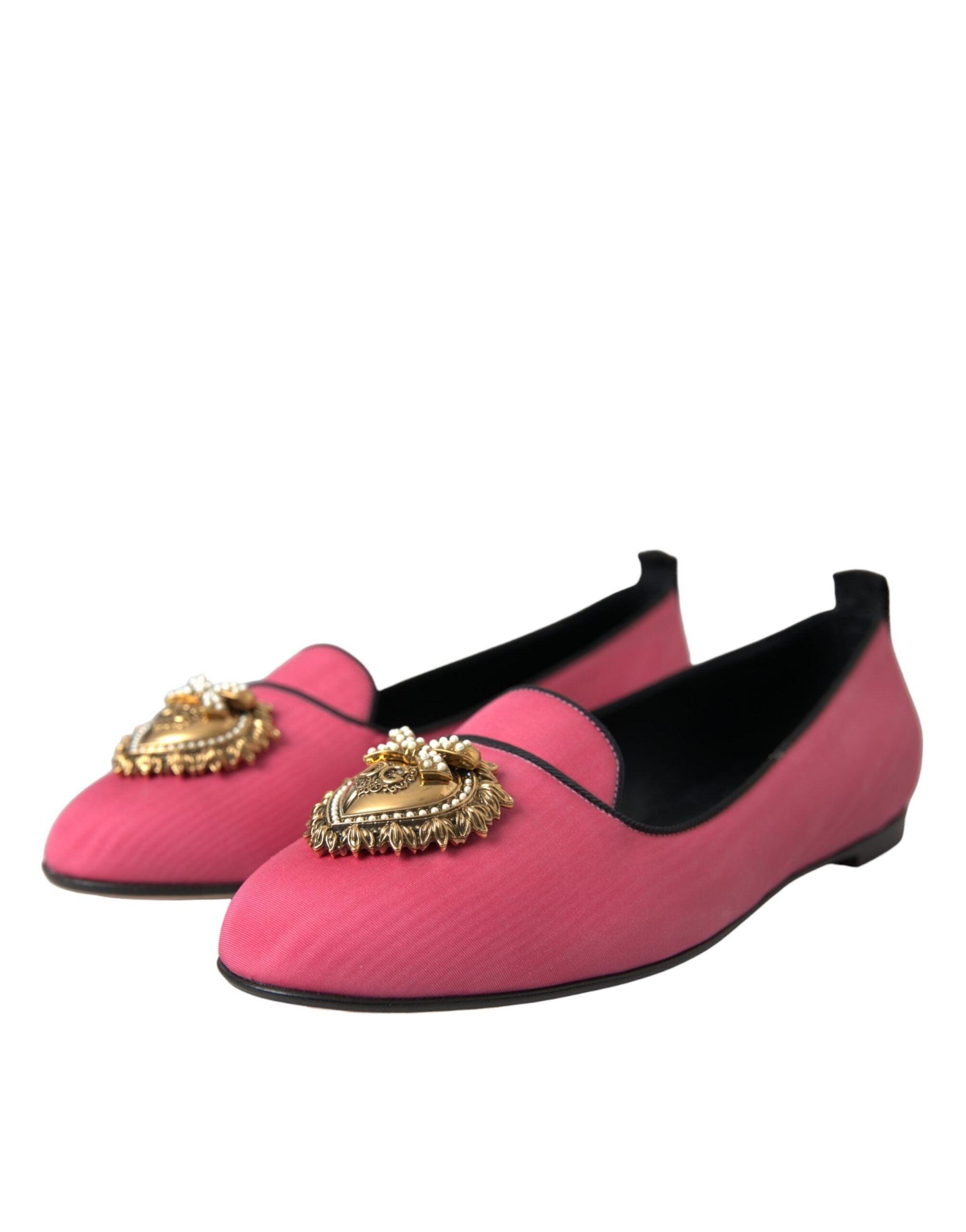 Dolce & Gabbana Pink Velvet Slip On Loafers Flats Shoes - Arichezz.store