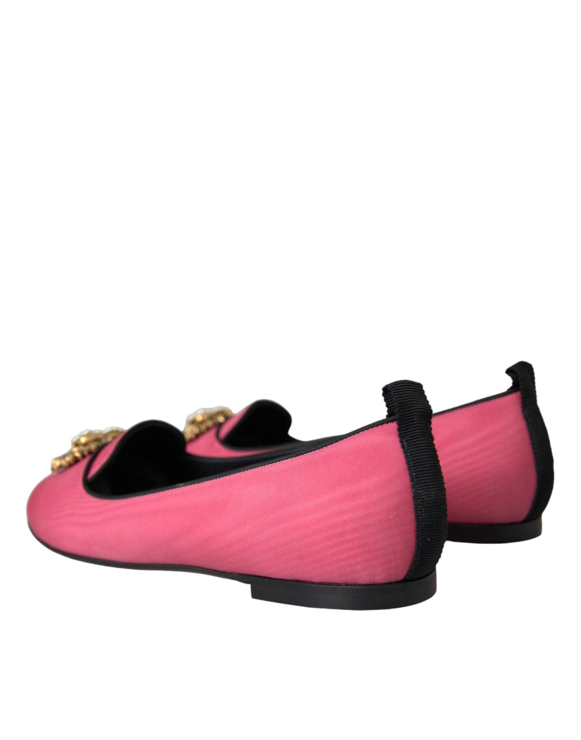 Dolce & Gabbana Pink Velvet Slip On Loafers Flats Shoes - Arichezz.store