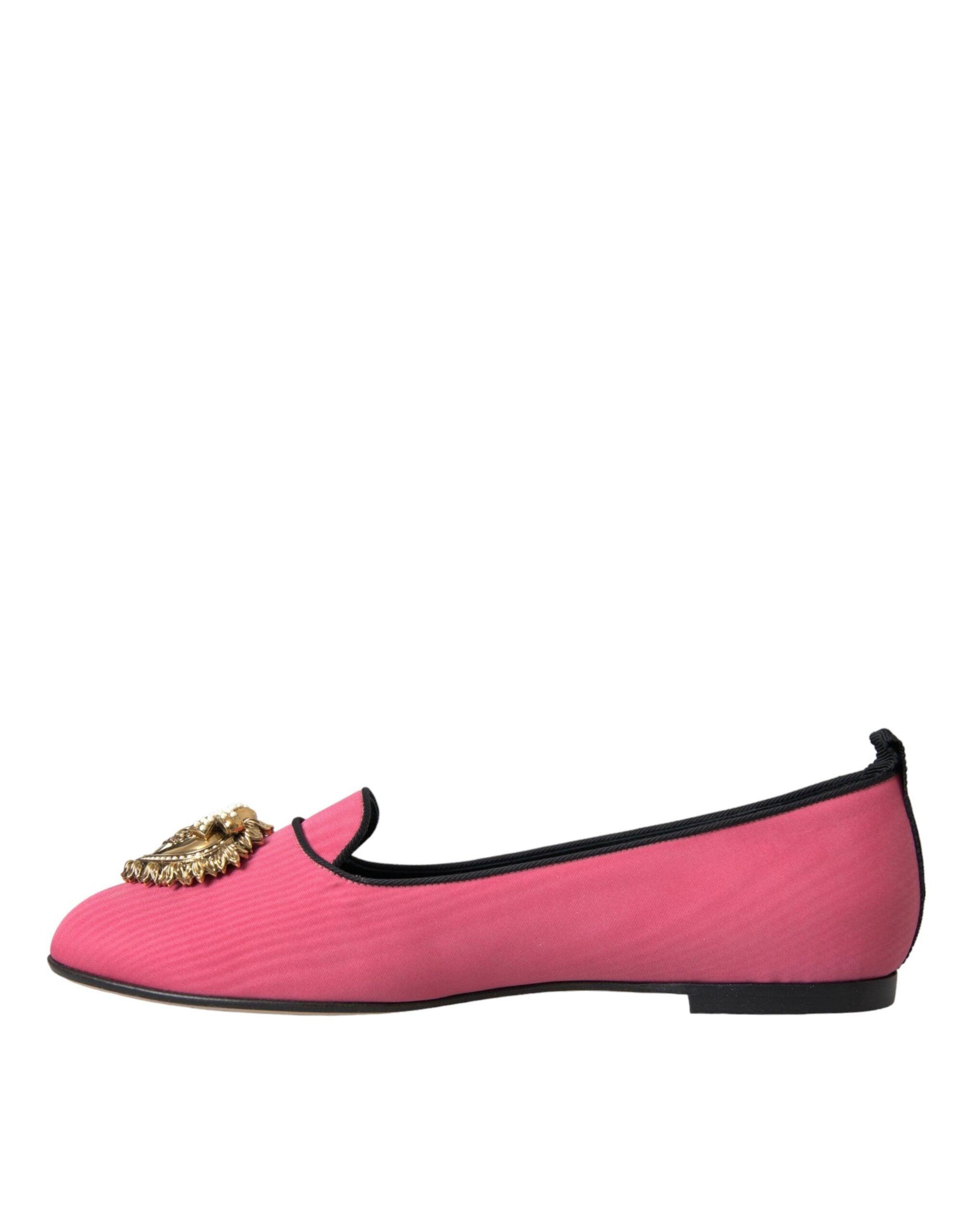 Dolce & Gabbana Pink Velvet Slip On Loafers Flats Shoes - Arichezz.store