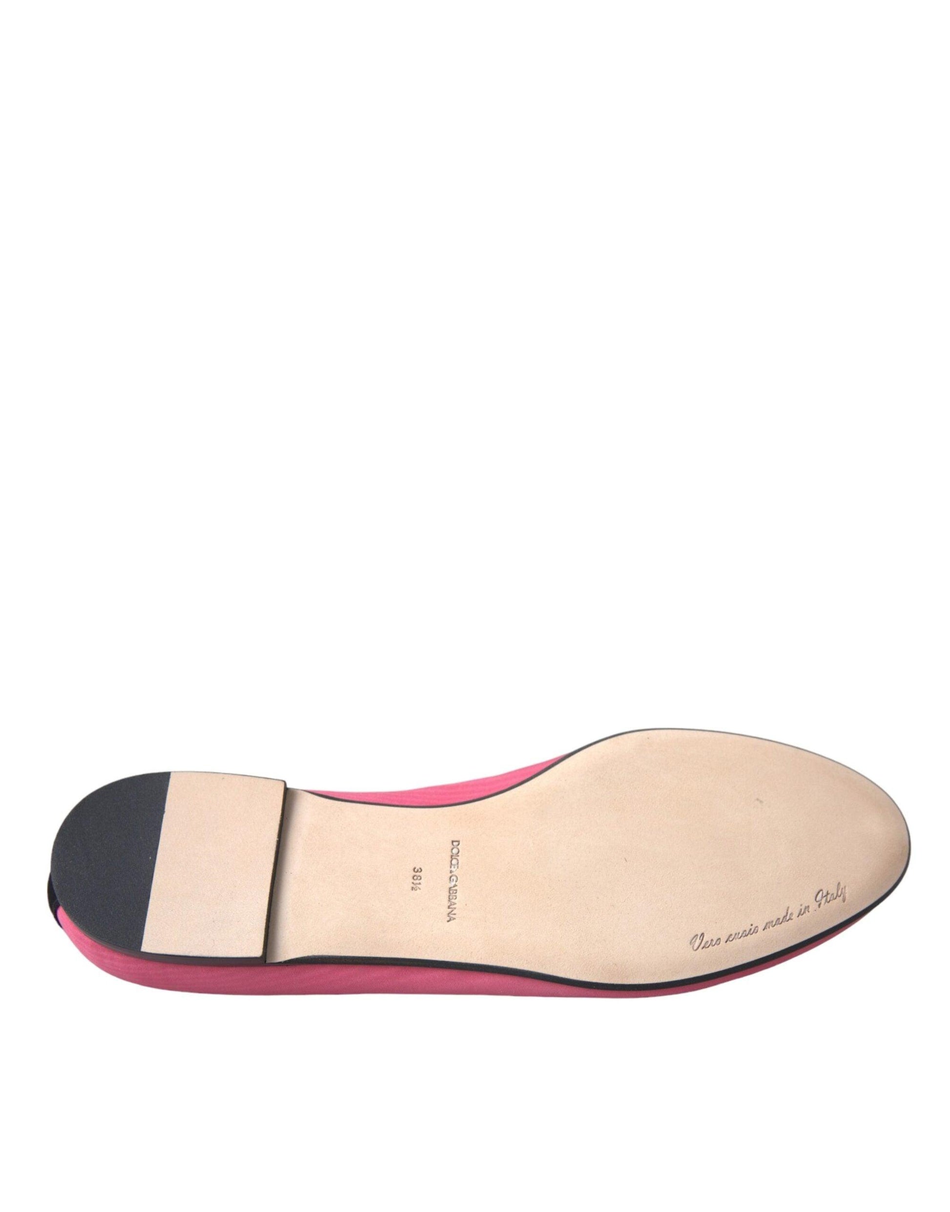 Dolce & Gabbana Pink Velvet Slip On Loafers Flats Shoes - Arichezz.store