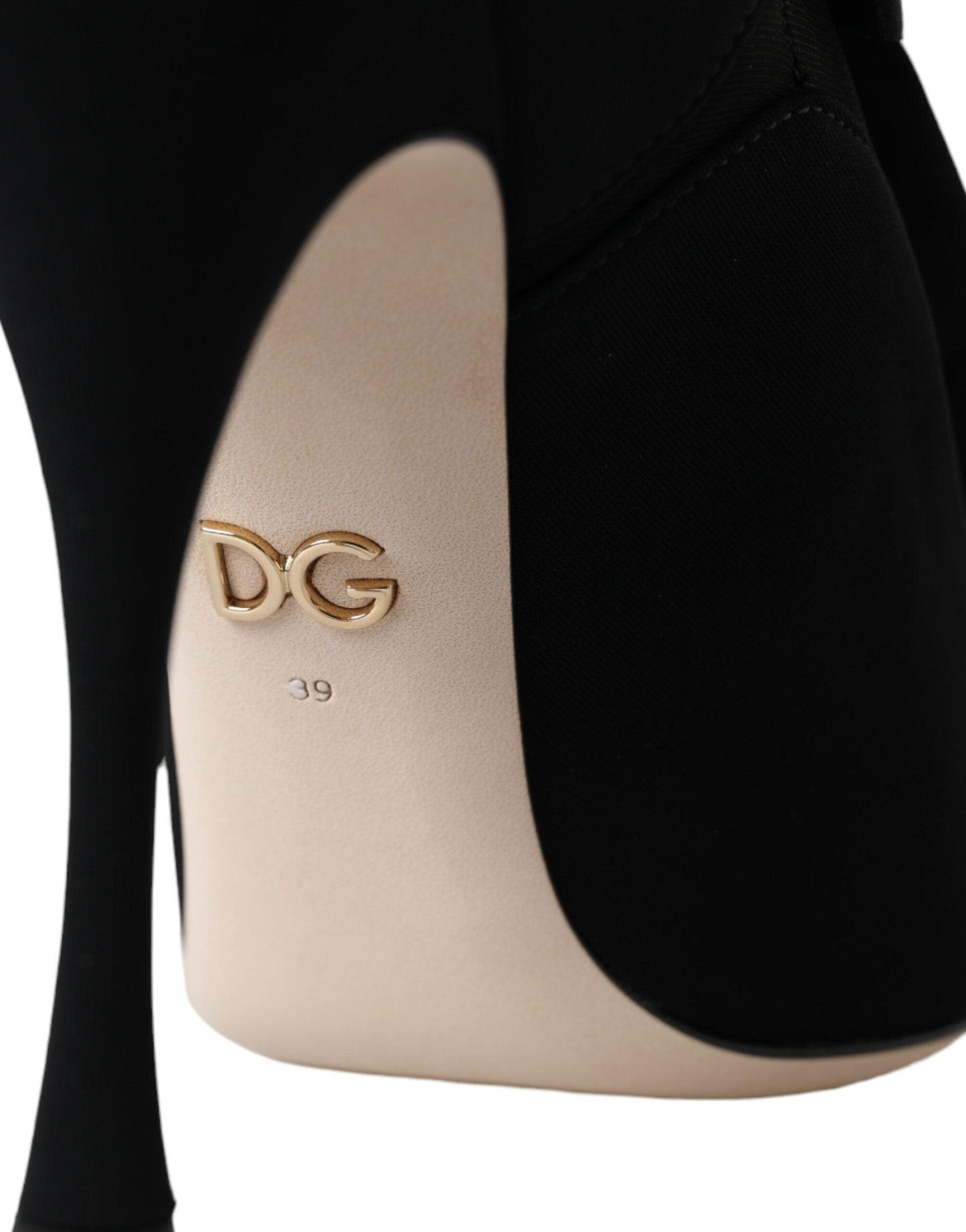 Dolce & Gabbana Black Stiletto Heels Mid Calf Boots Shoes - Arichezz.store