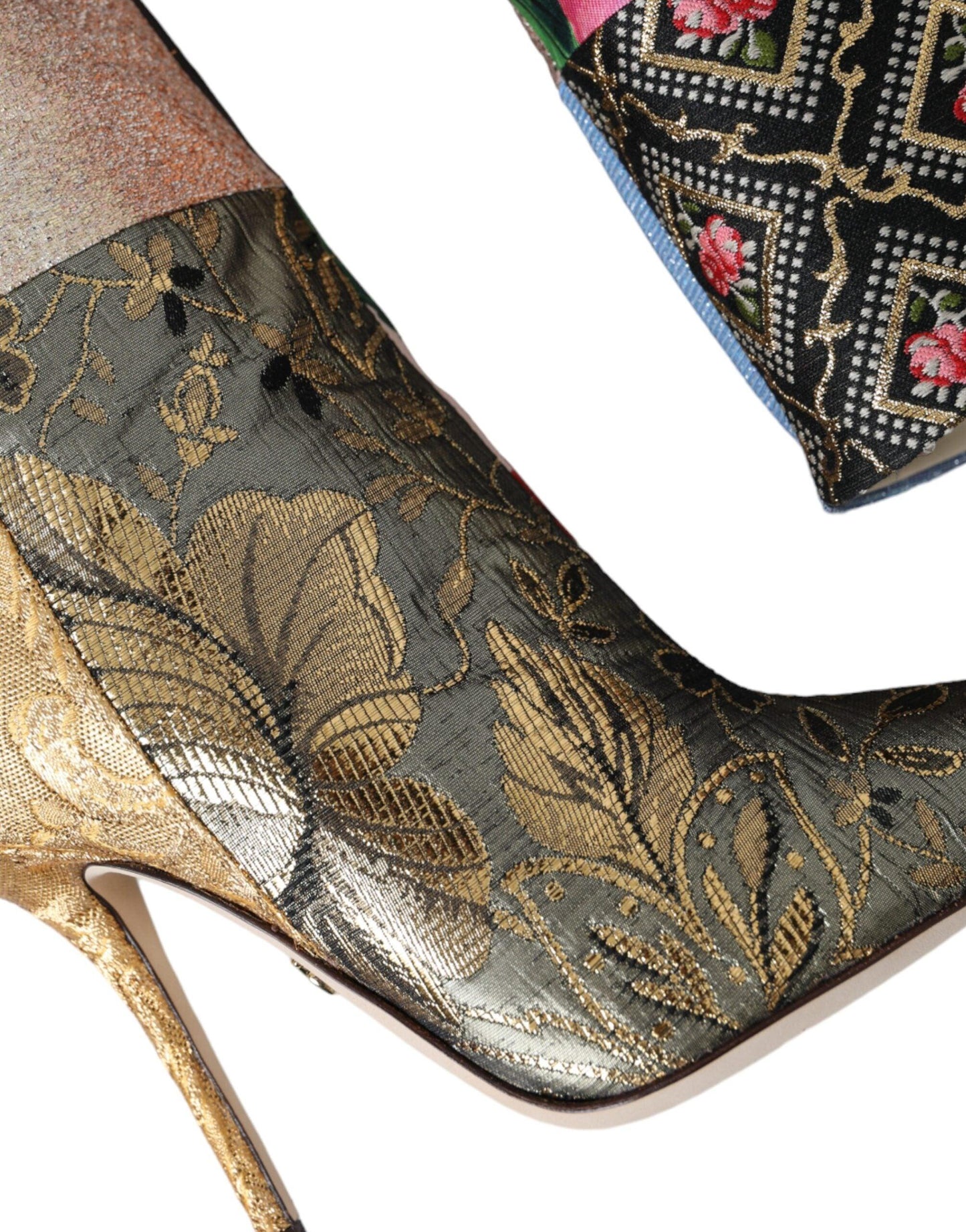 Dolce & Gabbana Multicolor Patchwork Print Heeled Boots Shoes - Arichezz.store