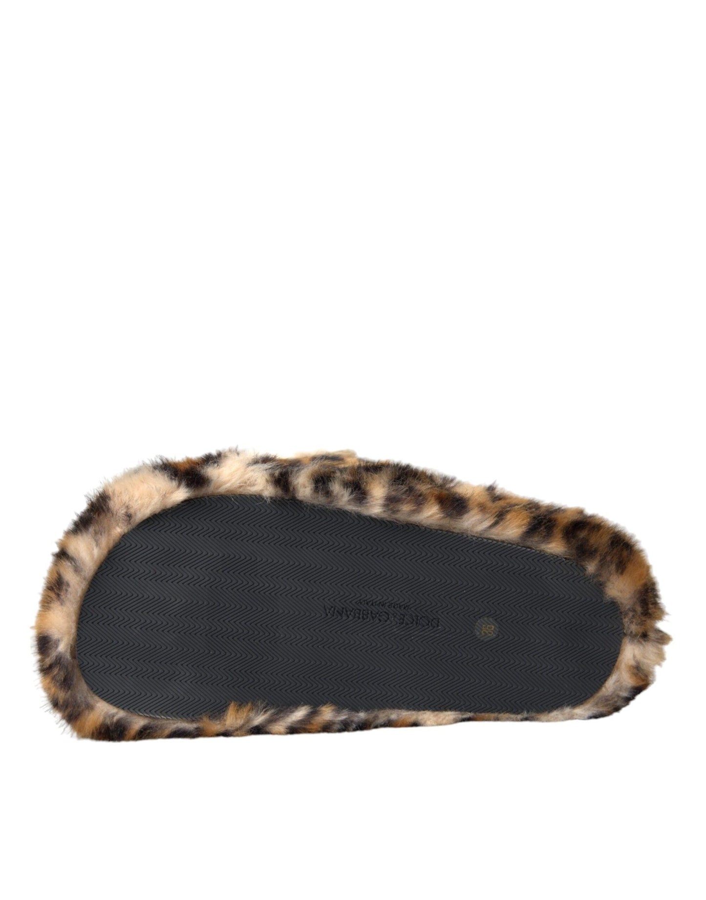 Dolce & Gabbana Brown Tiger Slippers Flats Sandals Shoes - Arichezz.store