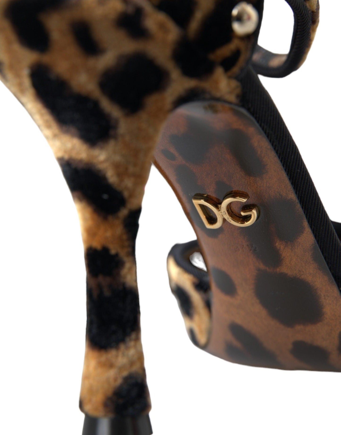 Dolce & Gabbana Brown Leopard Floral Crystal Mary Janes Pumps Shoes - Arichezz.store