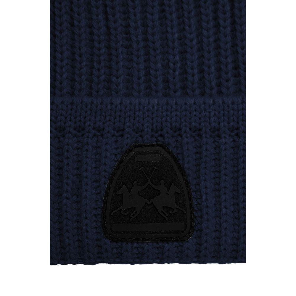 La Martina Blue Acrylic Men Beanie