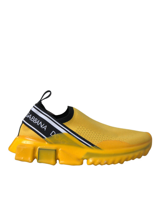 Dolce & Gabbana Yellow Sorrento Slip On Sneakers Women Shoes - Arichezz.store