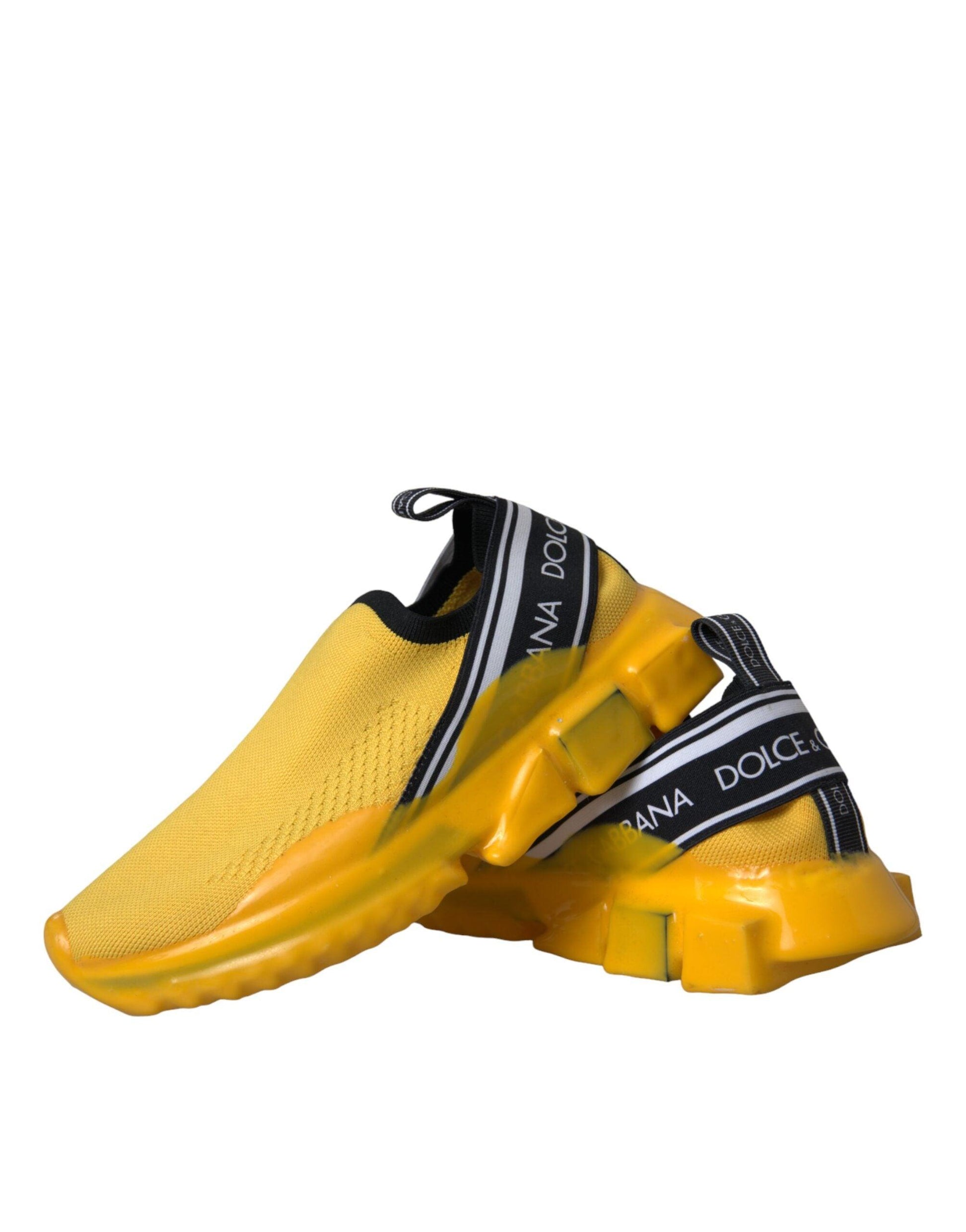 Dolce & Gabbana Yellow Sorrento Slip On Sneakers Women Shoes - Arichezz.store