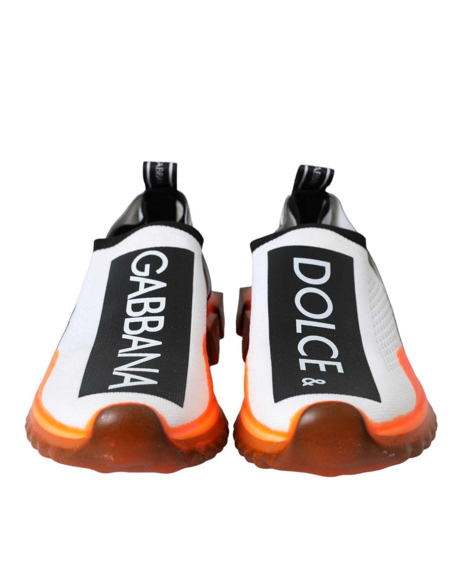 Dolce & Gabbana Black White Orange Slip On Sorrento Sneakers Shoes - Arichezz.store