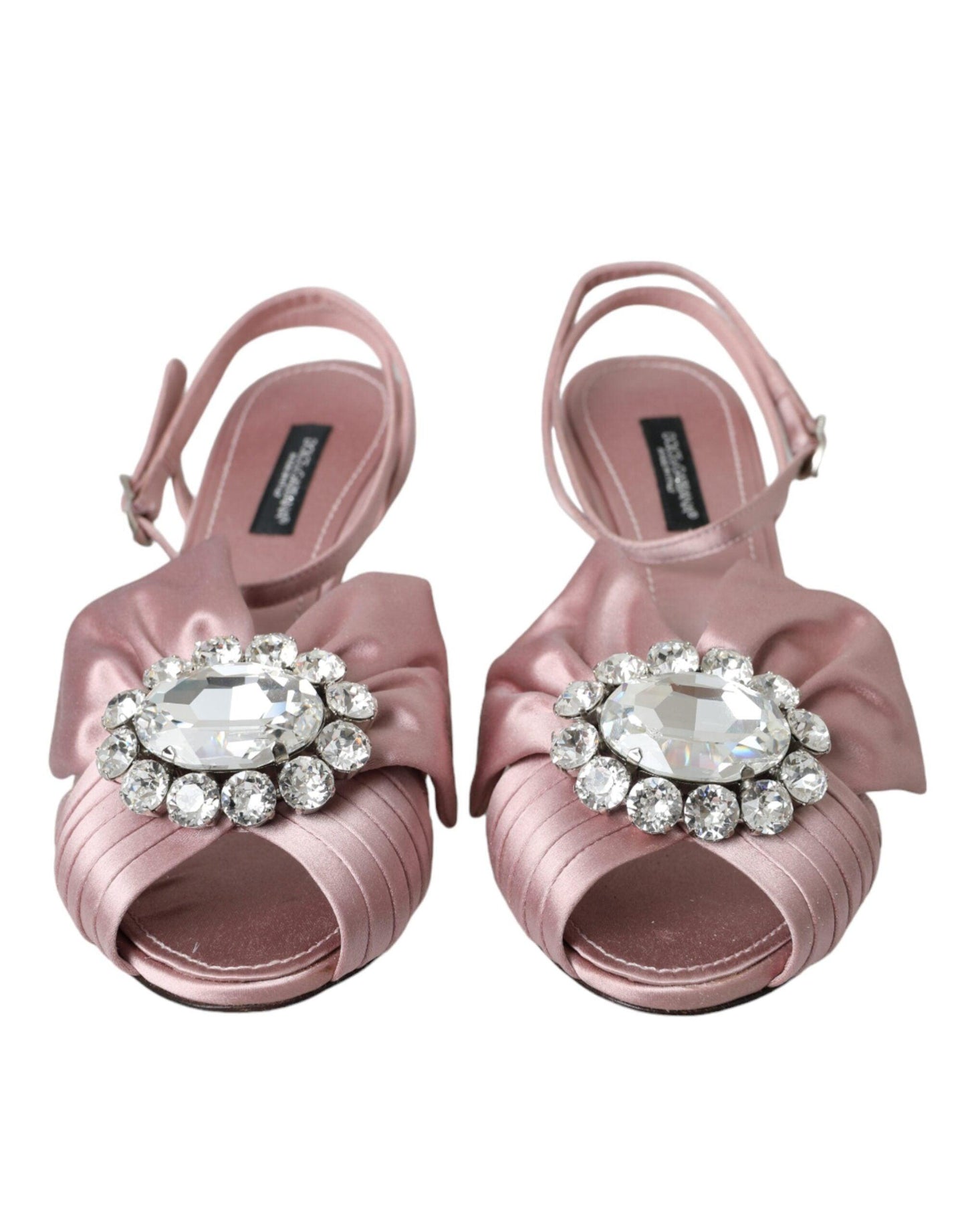 Dolce & Gabbana Pink Keira Crystal Heels Sandals Shoes - Arichezz.store