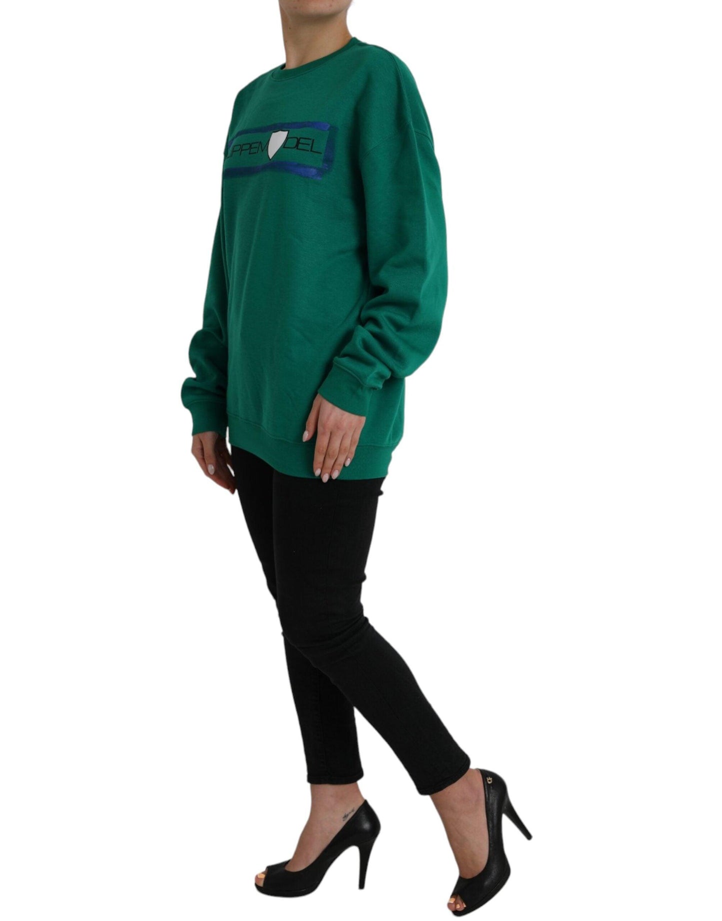 Philippe Model Green Cotton Logo Print Long Sleeves Pullover Sweater - Arichezz.store