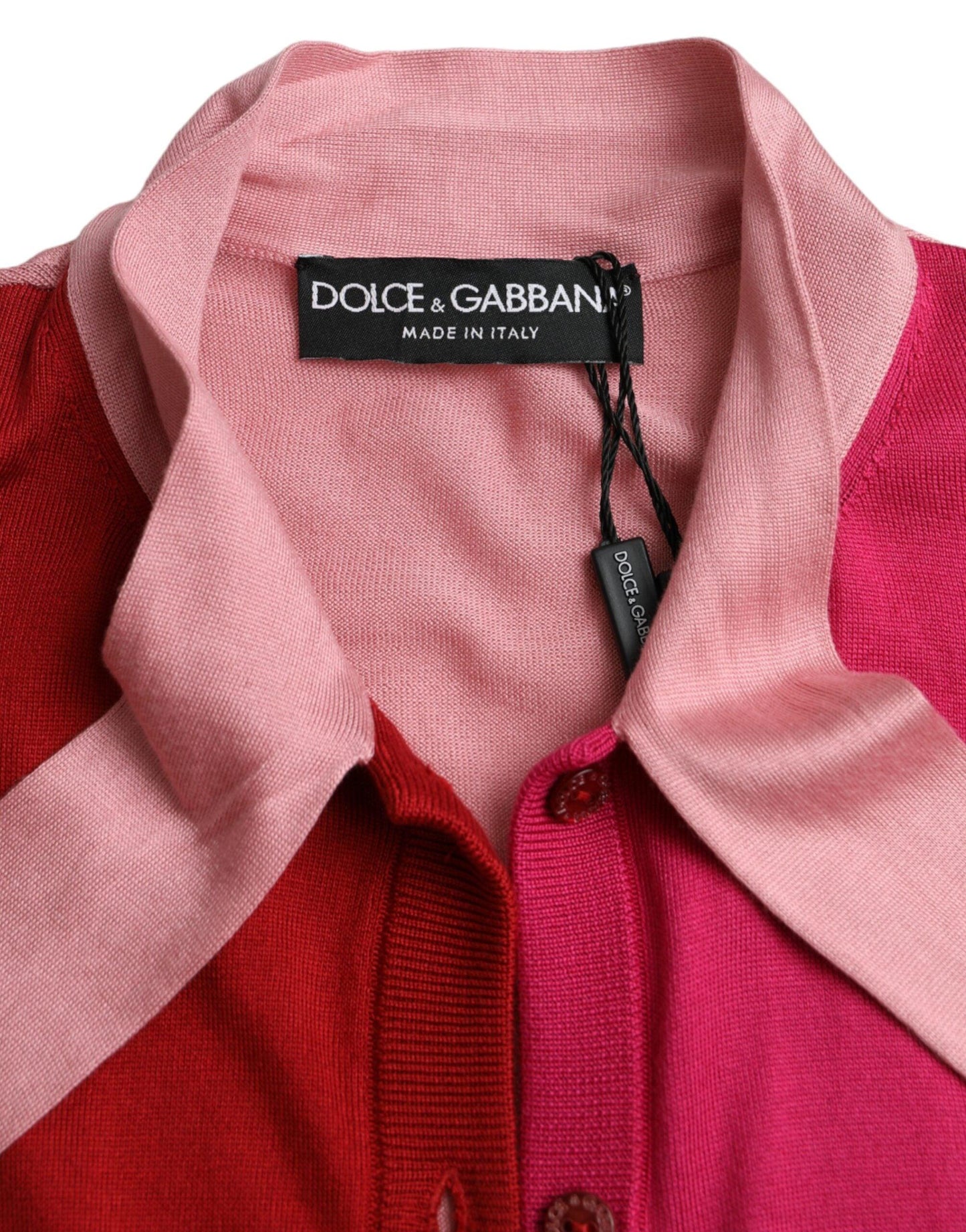 Dolce & Gabbana Pink Short Sleeves Pullover Ascot Collar Top - Arichezz.store