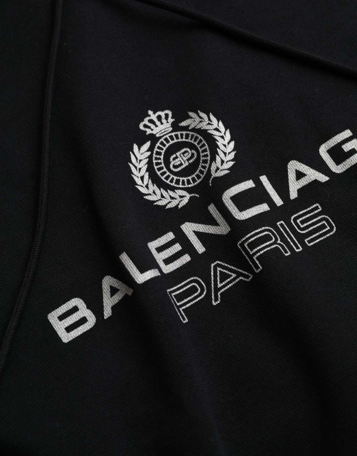 Balenciaga Black Cotton Logo Hooded Pullover Sweatshirt Sweater - Arichezz.store