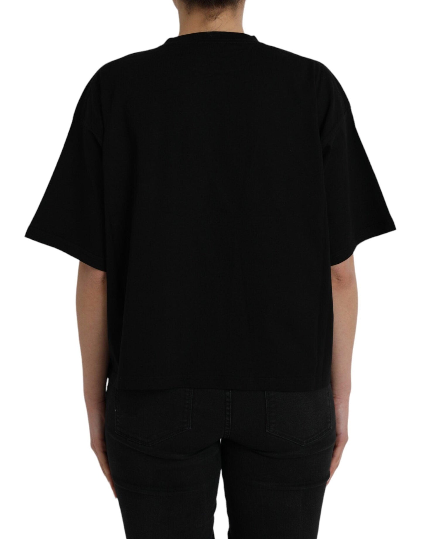 Balenciaga Black Cotton Logo Crew Neck Short Sleeves T-shirt - Arichezz.store