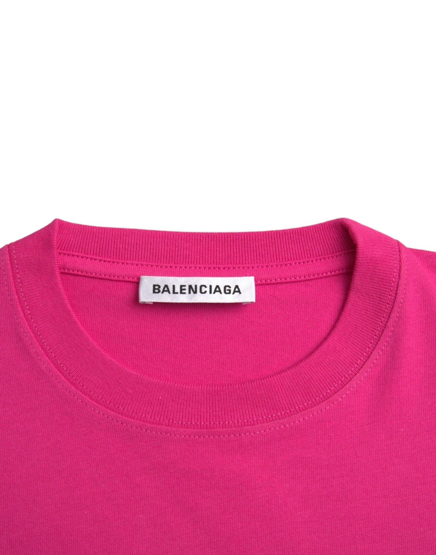 Balenciaga Pink Cotton Crew Neck Short Sleeves Tee T-shirt - Arichezz.store