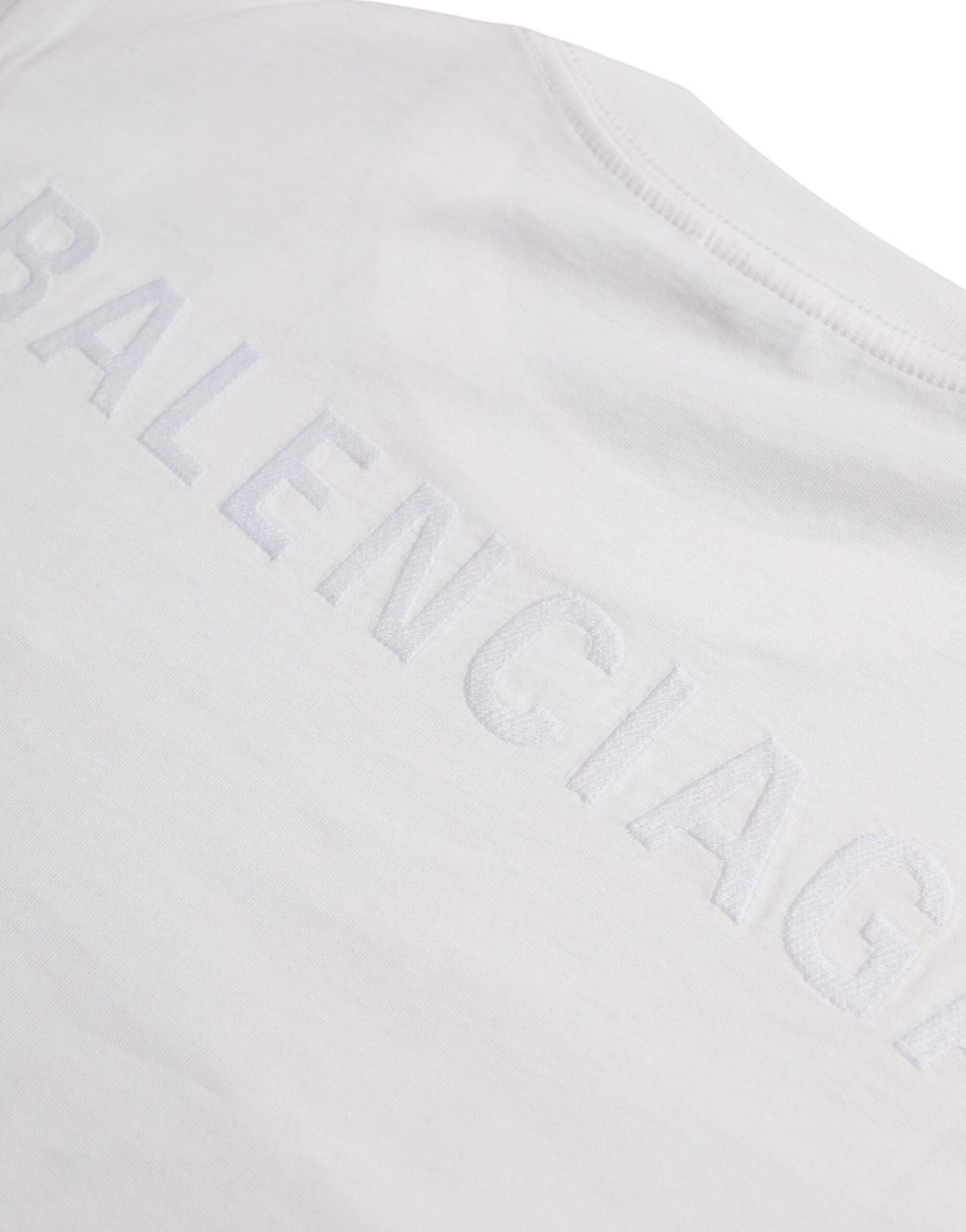 Balenciaga White Cotton Crew Neck Short Sleeves T-shirt - Arichezz.store