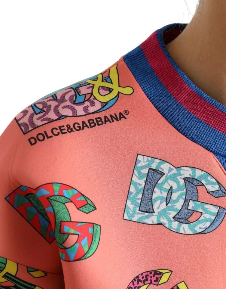 Dolce & Gabbana Salmon Pink Logo Print Sweatshirt Sweater - Arichezz.store