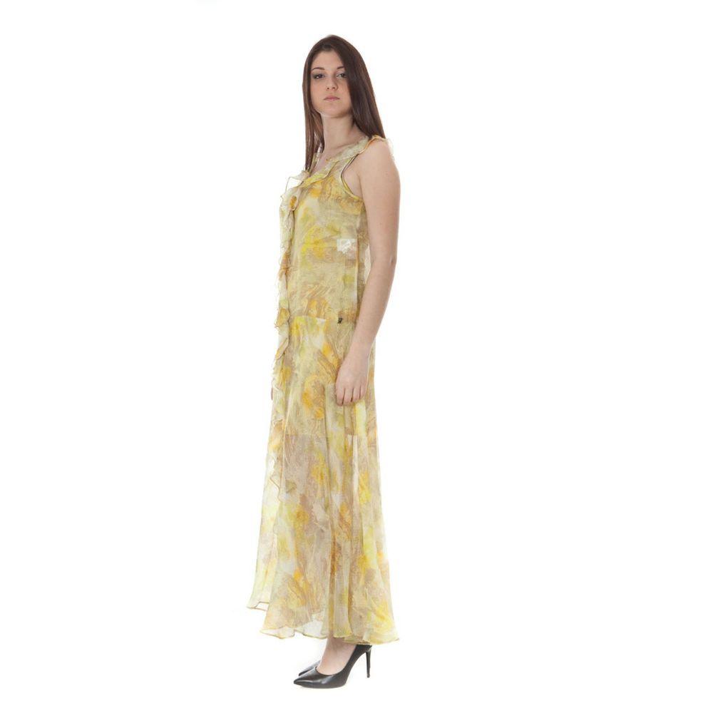 John Galliano Yellow Polyester Long Dress