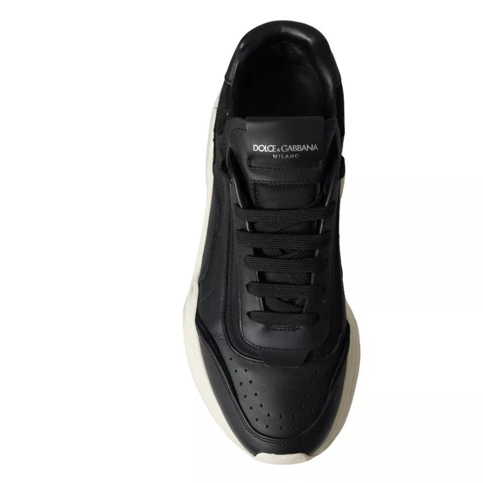 Dolce & Gabbana Black Leather DAYMASTER Mens Sneakers Shoes - Arichezz.store