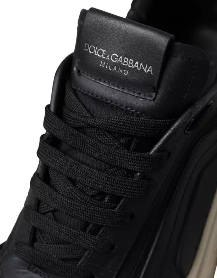 Dolce & Gabbana Black Leather DAYMASTER Mens Sneakers Shoes - Arichezz.store