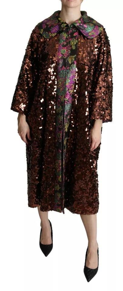 Dolce & Gabbana Multicolor Sequined Long Coat - Arichezz.store